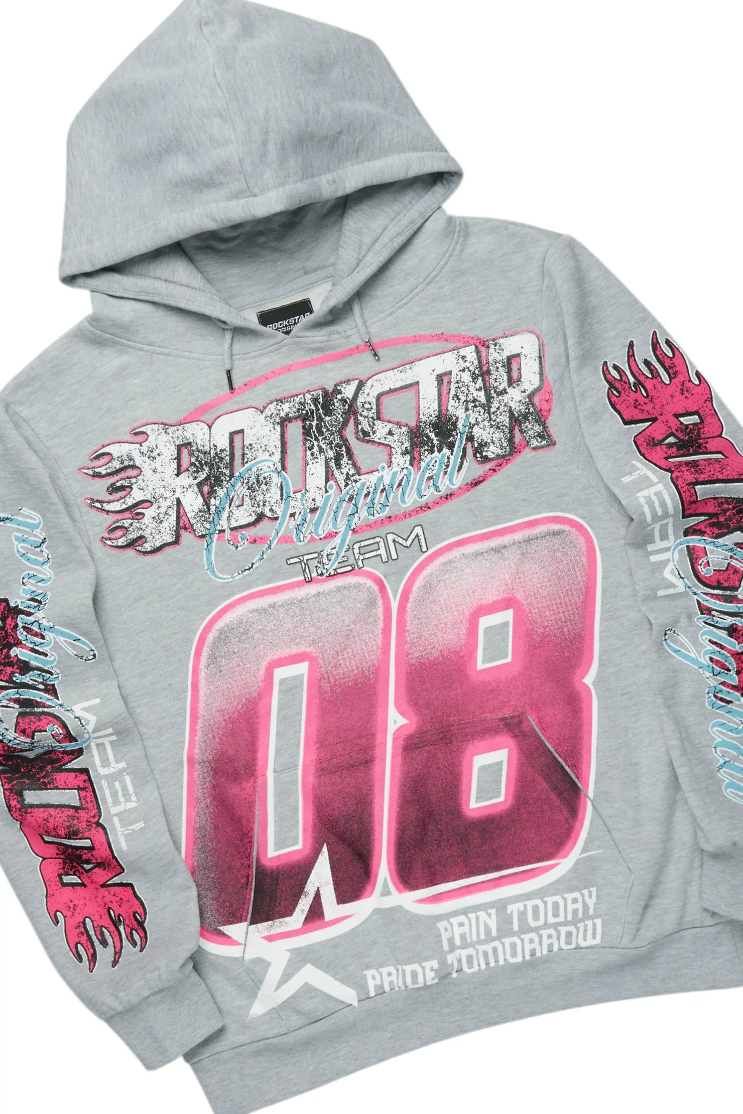 Theo Heather Grey Hoodie/Baggy Fit Track Pant Set