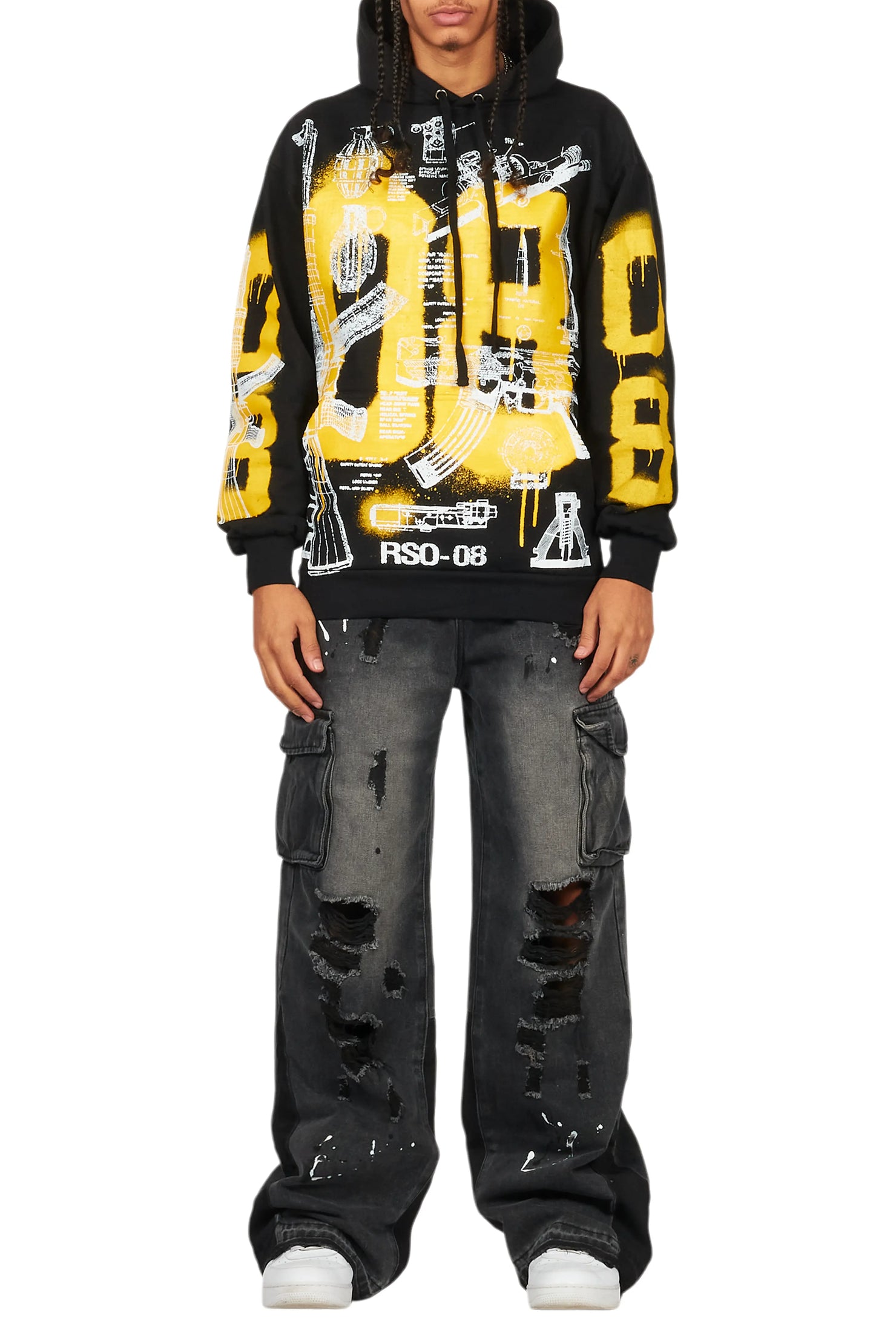 Nesta Black Graphic Hoodie