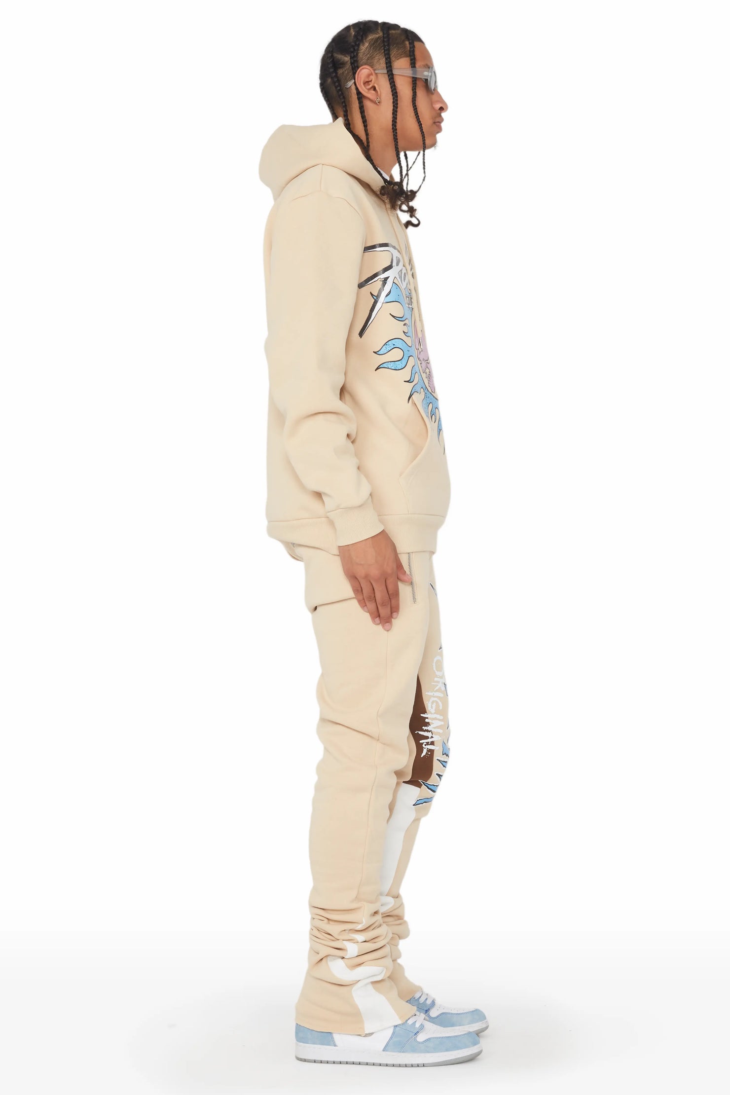 Aslan Beige Slim Fit Track Set