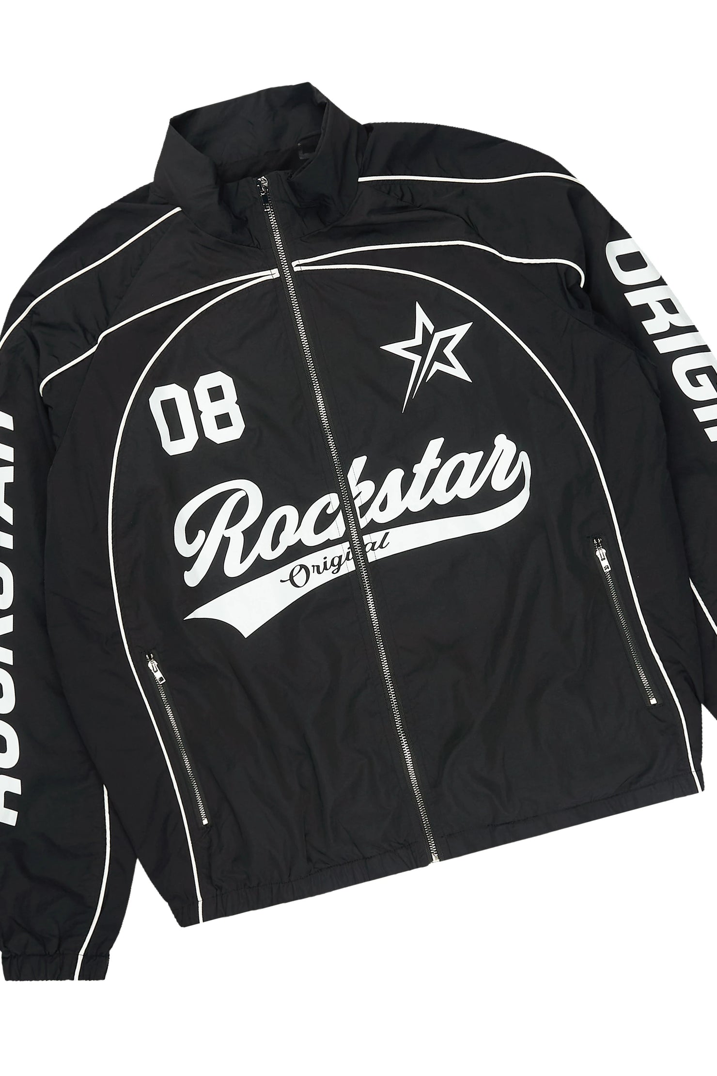 Winich Black Windbreaker Short Set