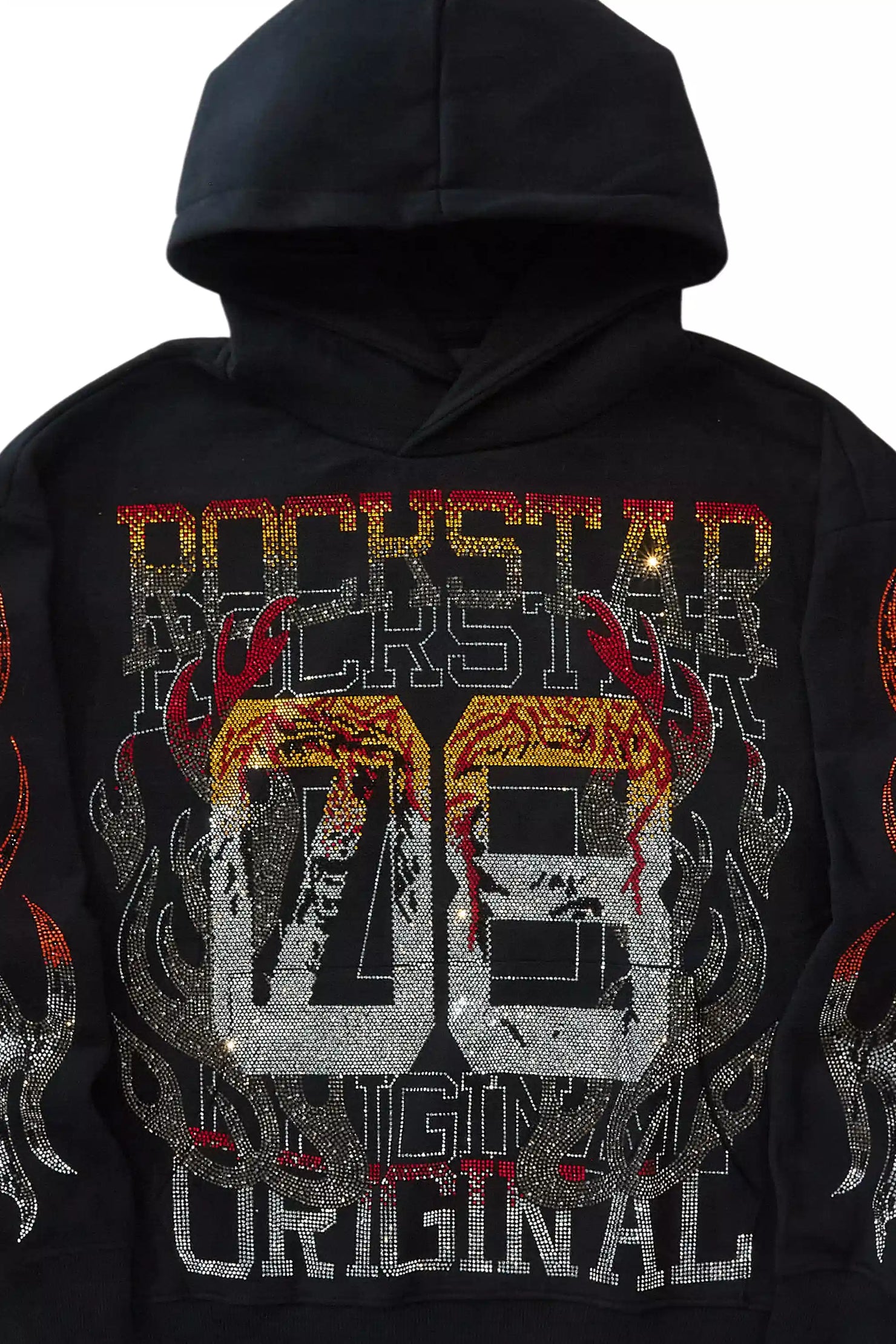 Veyene Black Rhinestone Oversized Hoodie