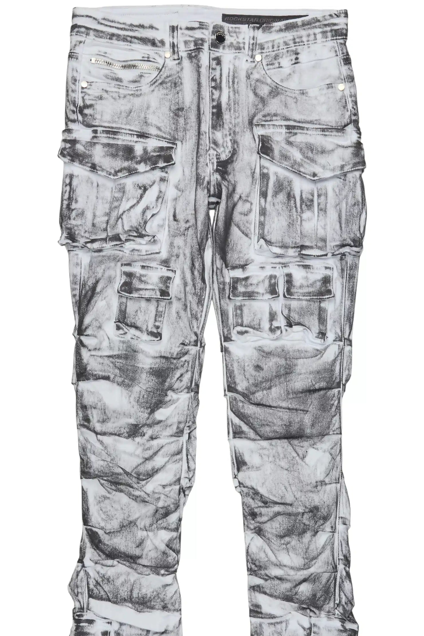 Gentry White Oil Wash Stacked Flare Jean