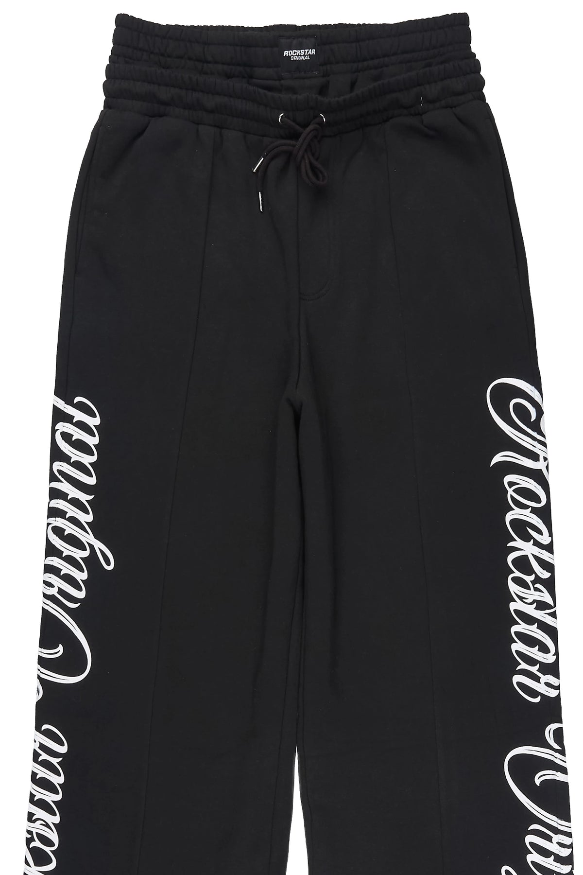 Ivola Black Double Waisted Baggy Fit Pant