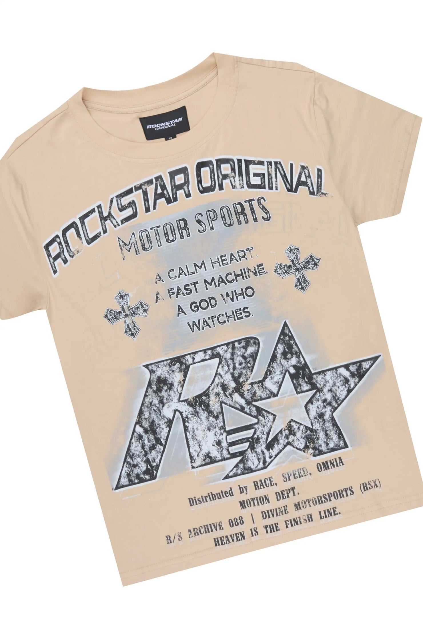 Boys Byson Beige T-Shirt Short Set