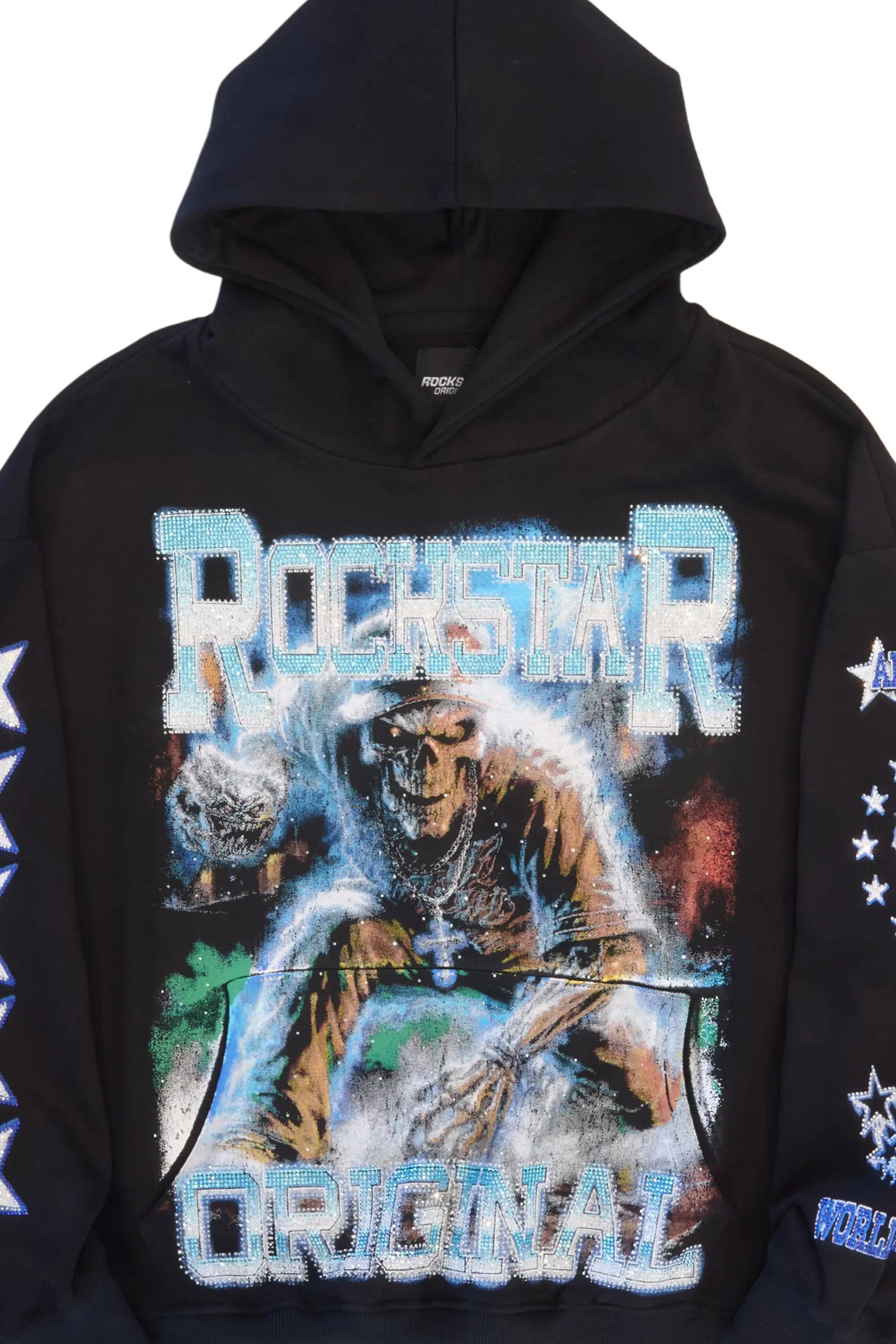 Marxe Black Rhinestone Oversized Hoodie