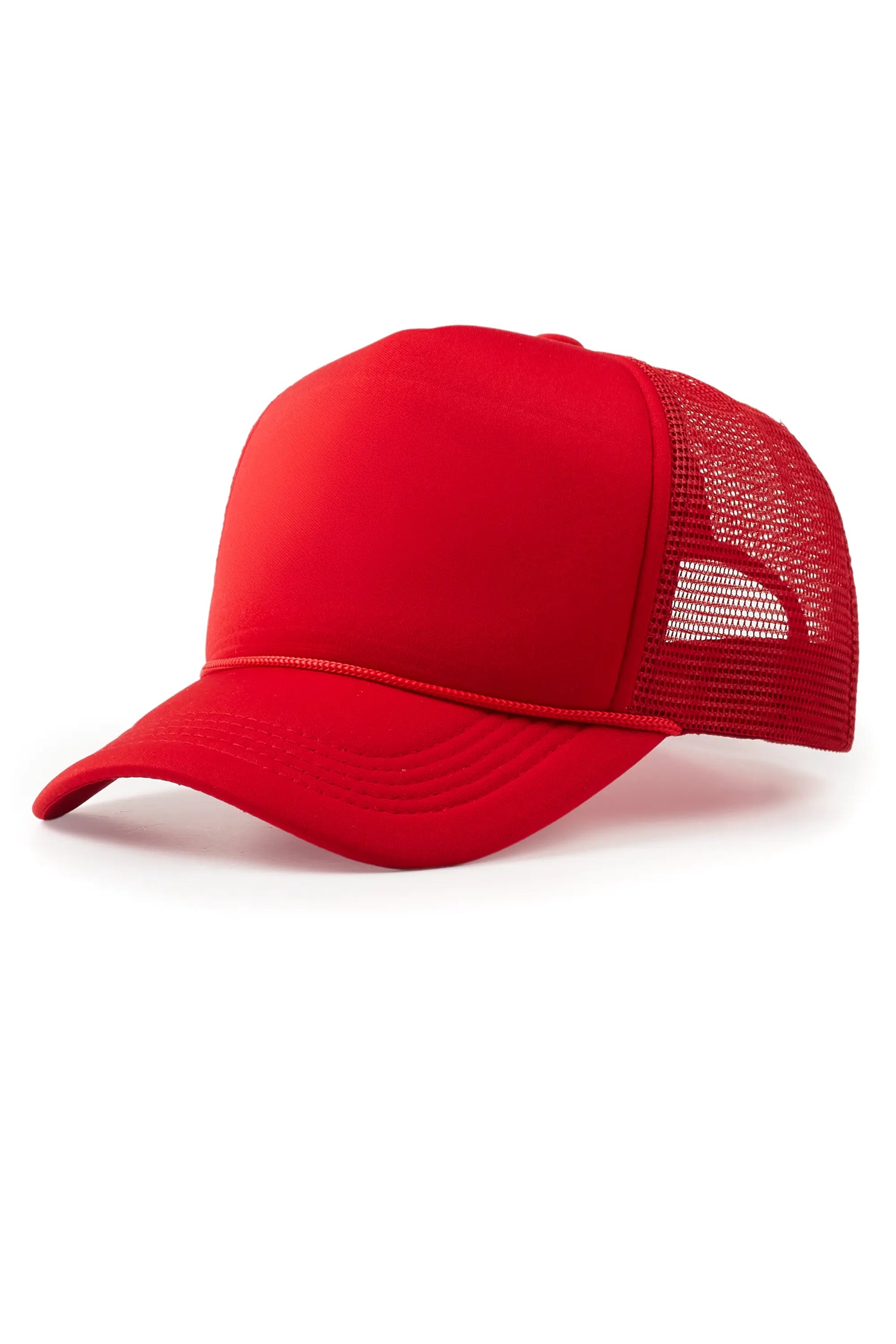 Mens Red Basic Trucker Hat