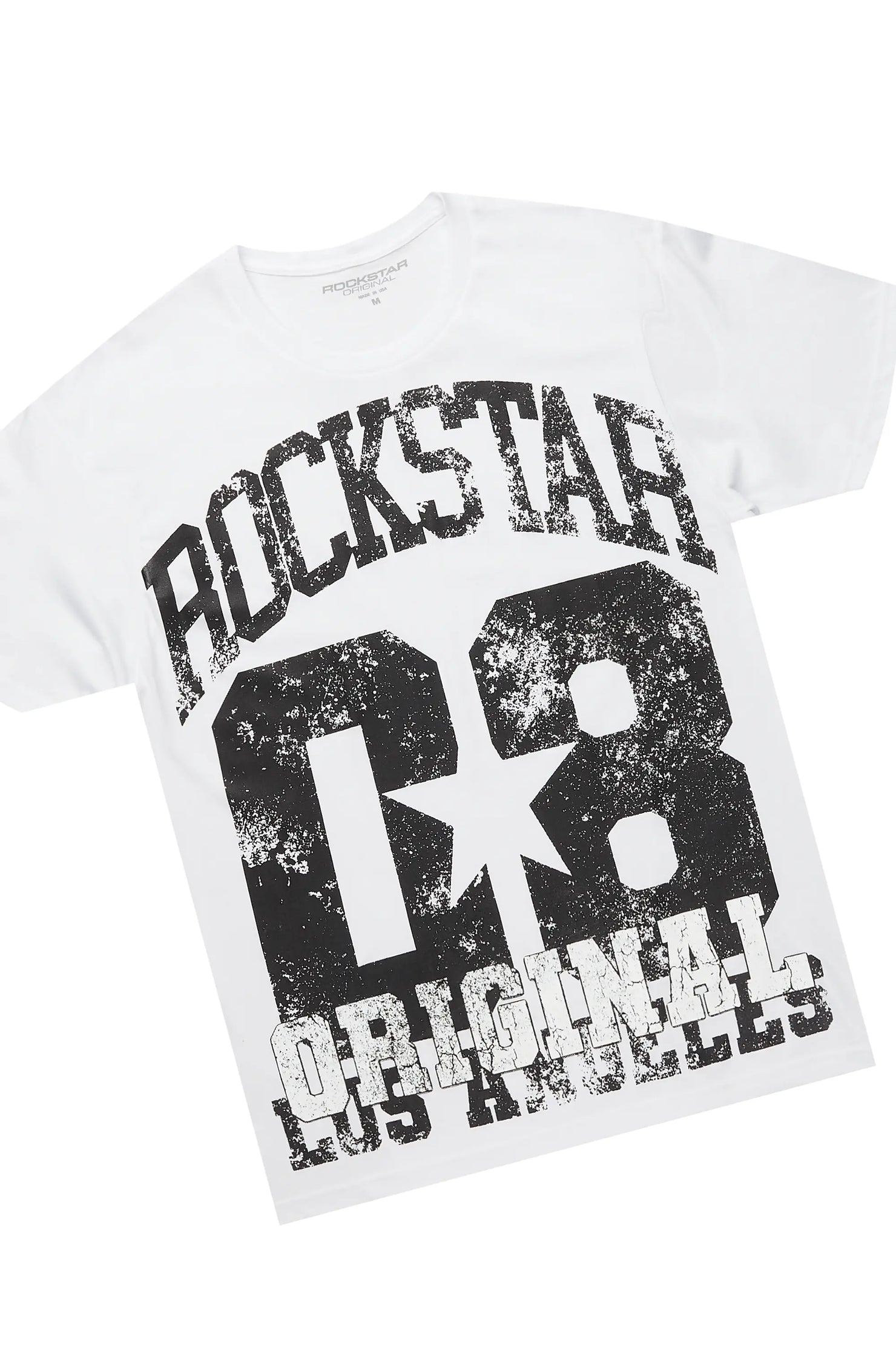 Edel White/Beige T-Shirt/Stacked Baggy Track Pant Set