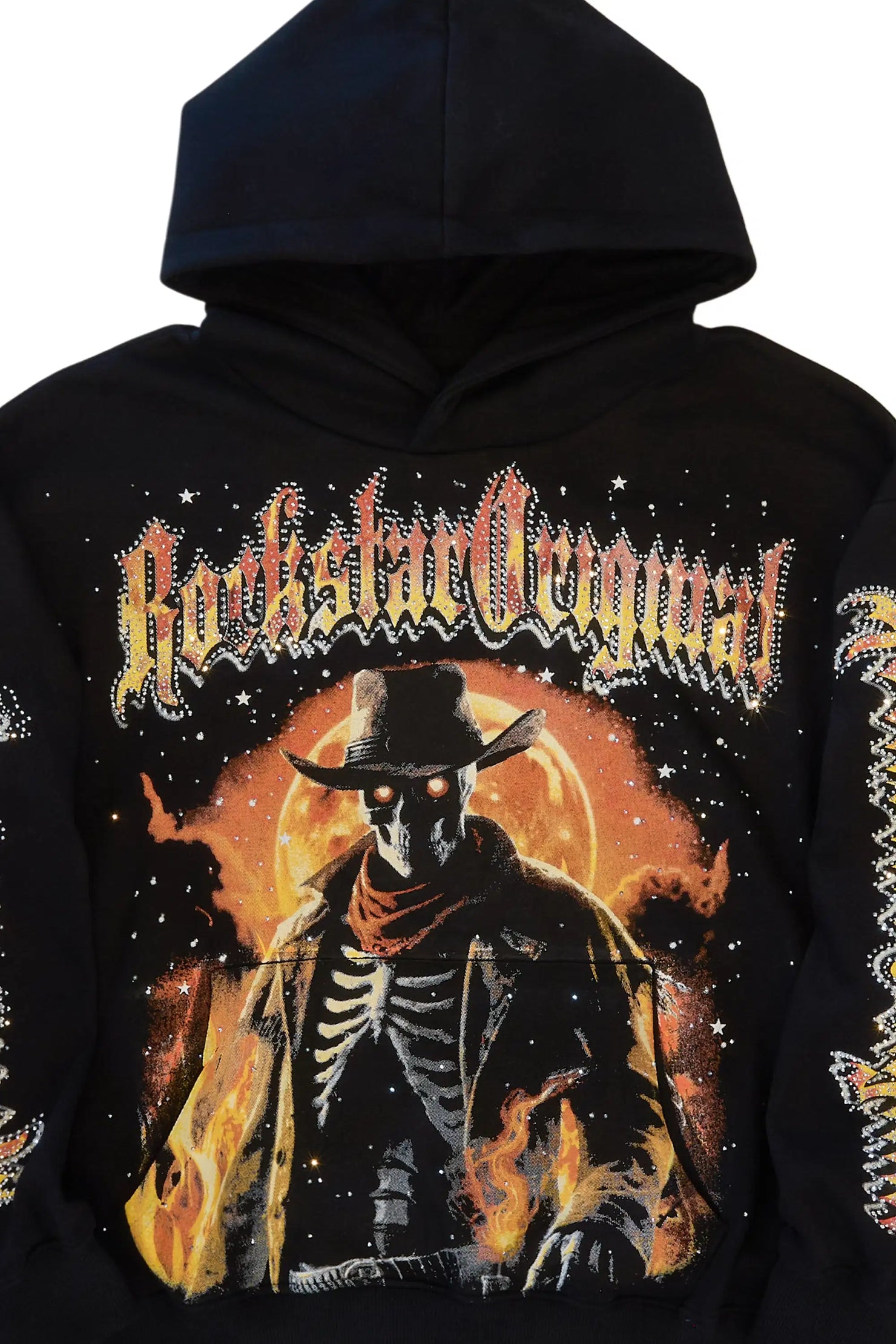 SaiZonna Black Rhinestone Hoodie