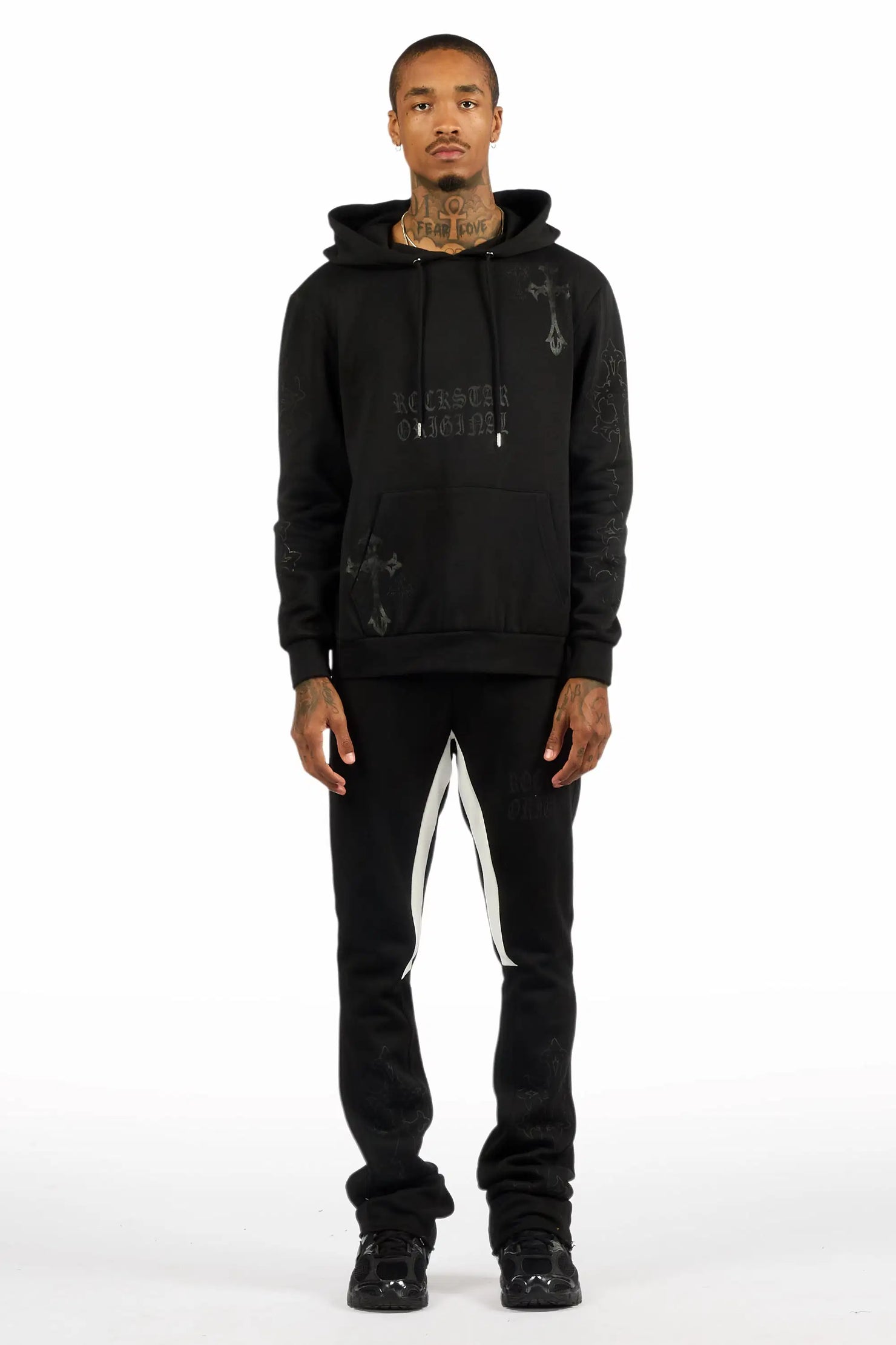 Navion Black Hoodie/Stacked Flare Track Set
