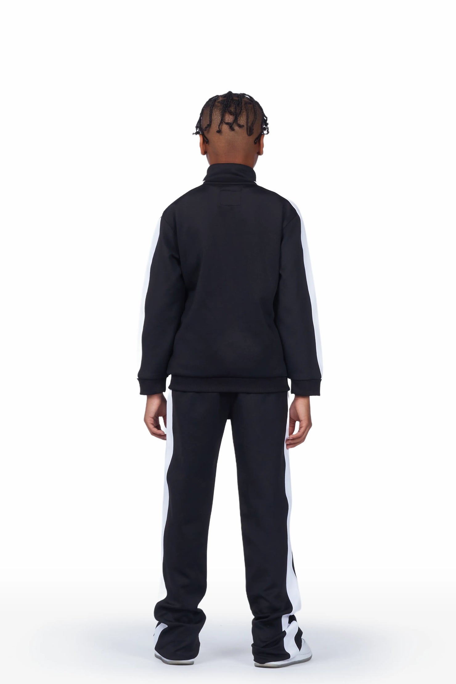 Boys Draven Black Tricot Stacked Flare Track Set