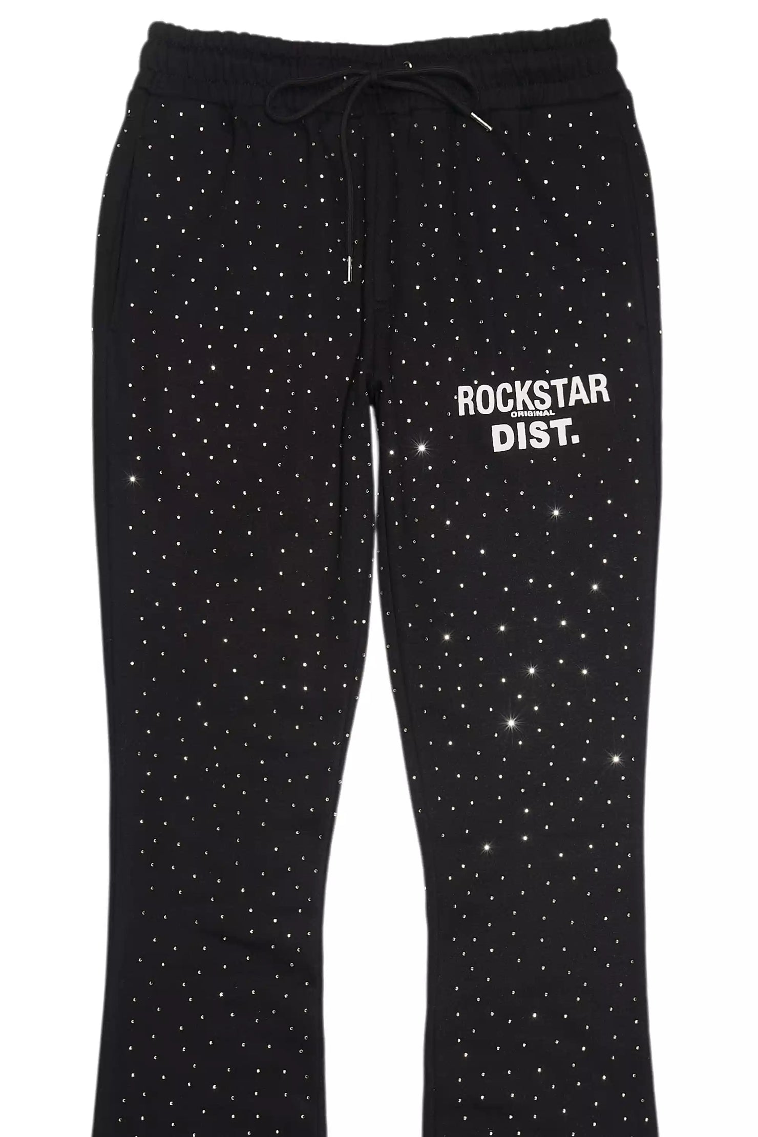 Alpine Rhinestone Black Stacked Flare Pant