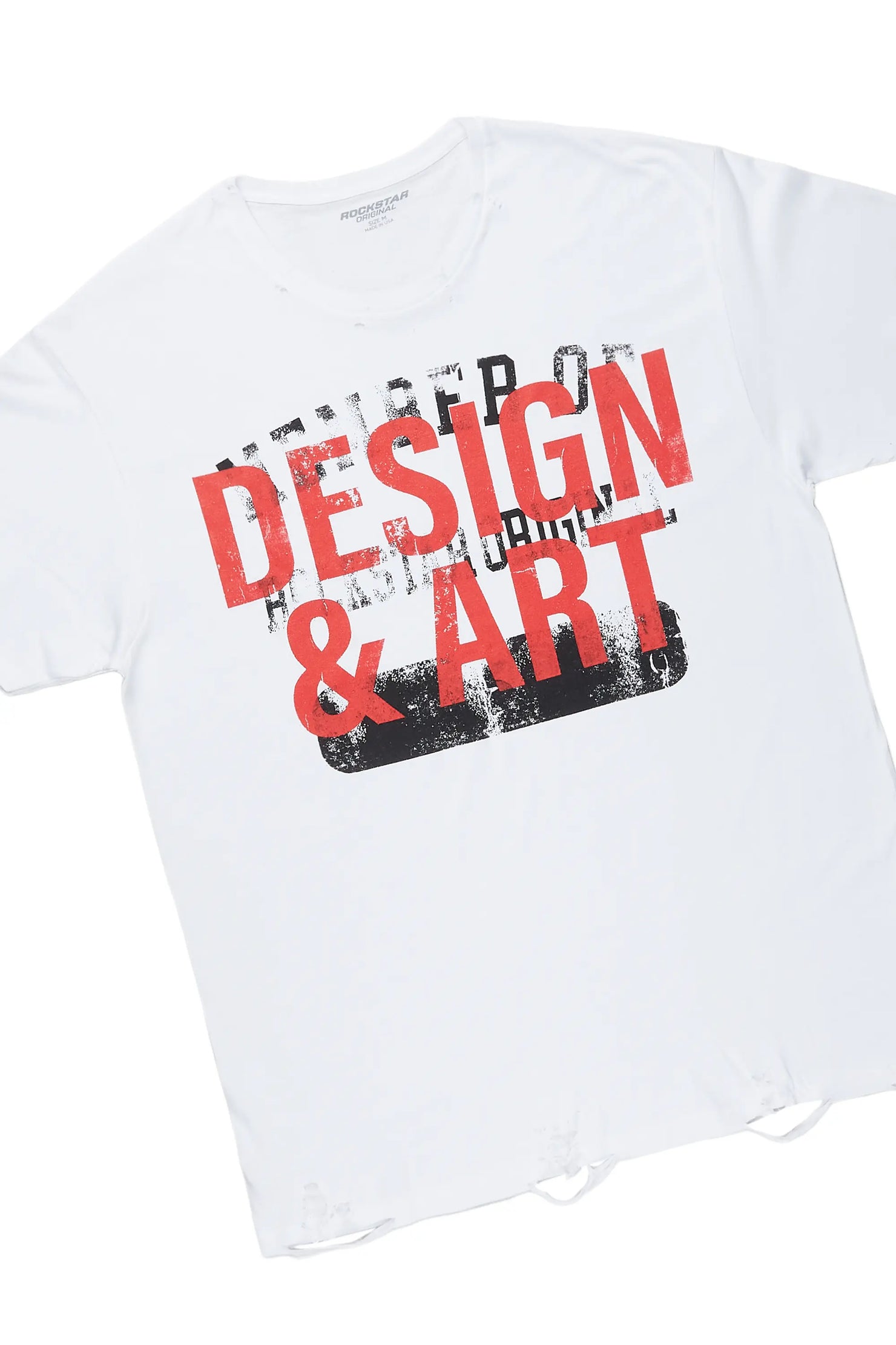 Magar White T-Shirt/Super Stacked Flare Jean Set