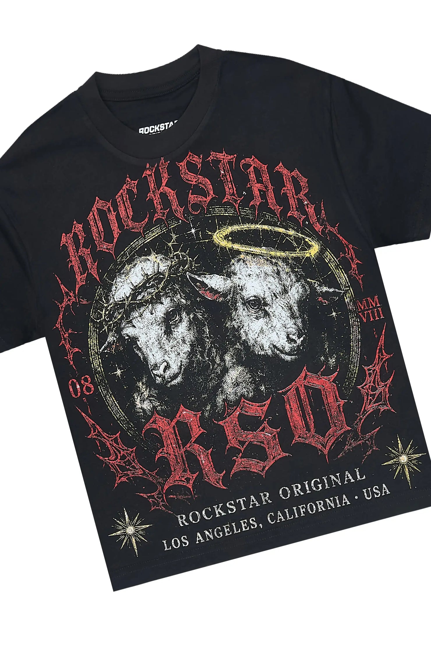 Girls Dezz Black/Red T-Shirt Rhinestone Jean Set