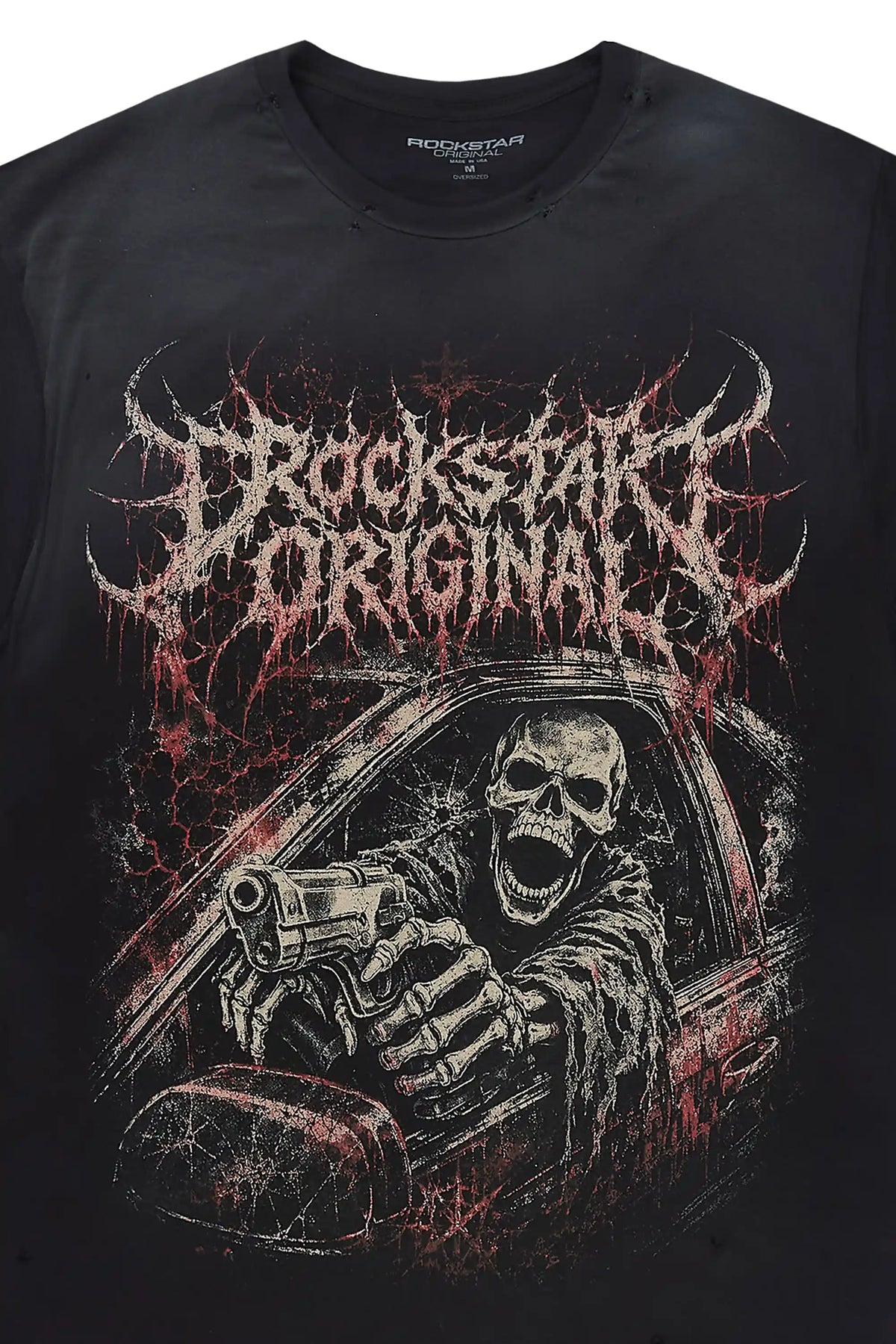 Brevin Black Oversized Graphic T-Shirt