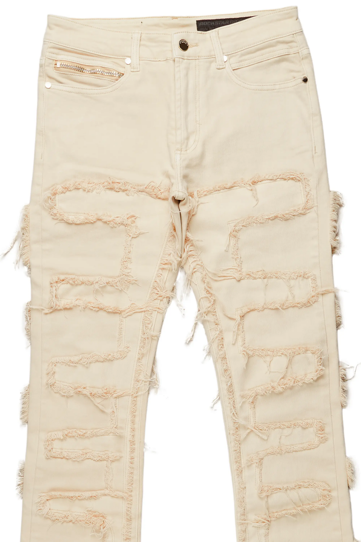 Shake Beige Stacked Flare Jean