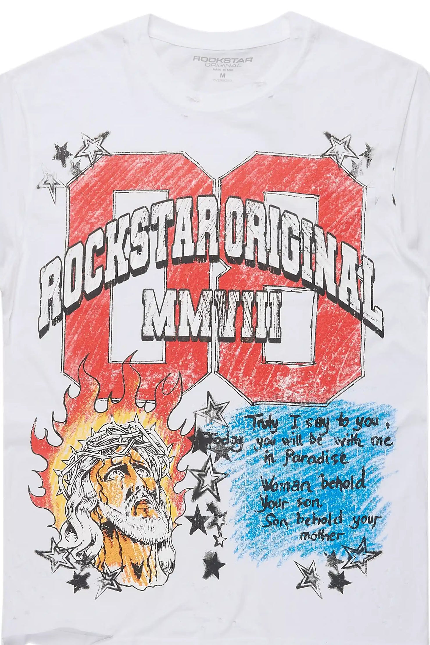 Jesus White/Red Oversized Graphic T-Shirt