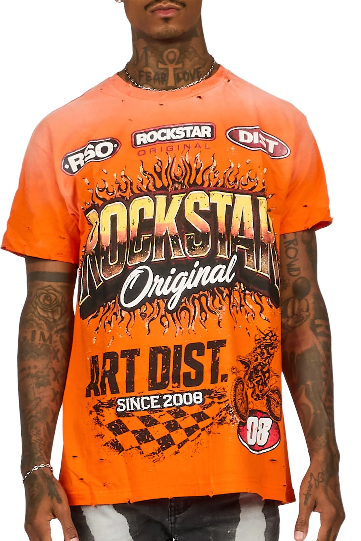 Lewis Orange Oversized Graphic T-Shirt