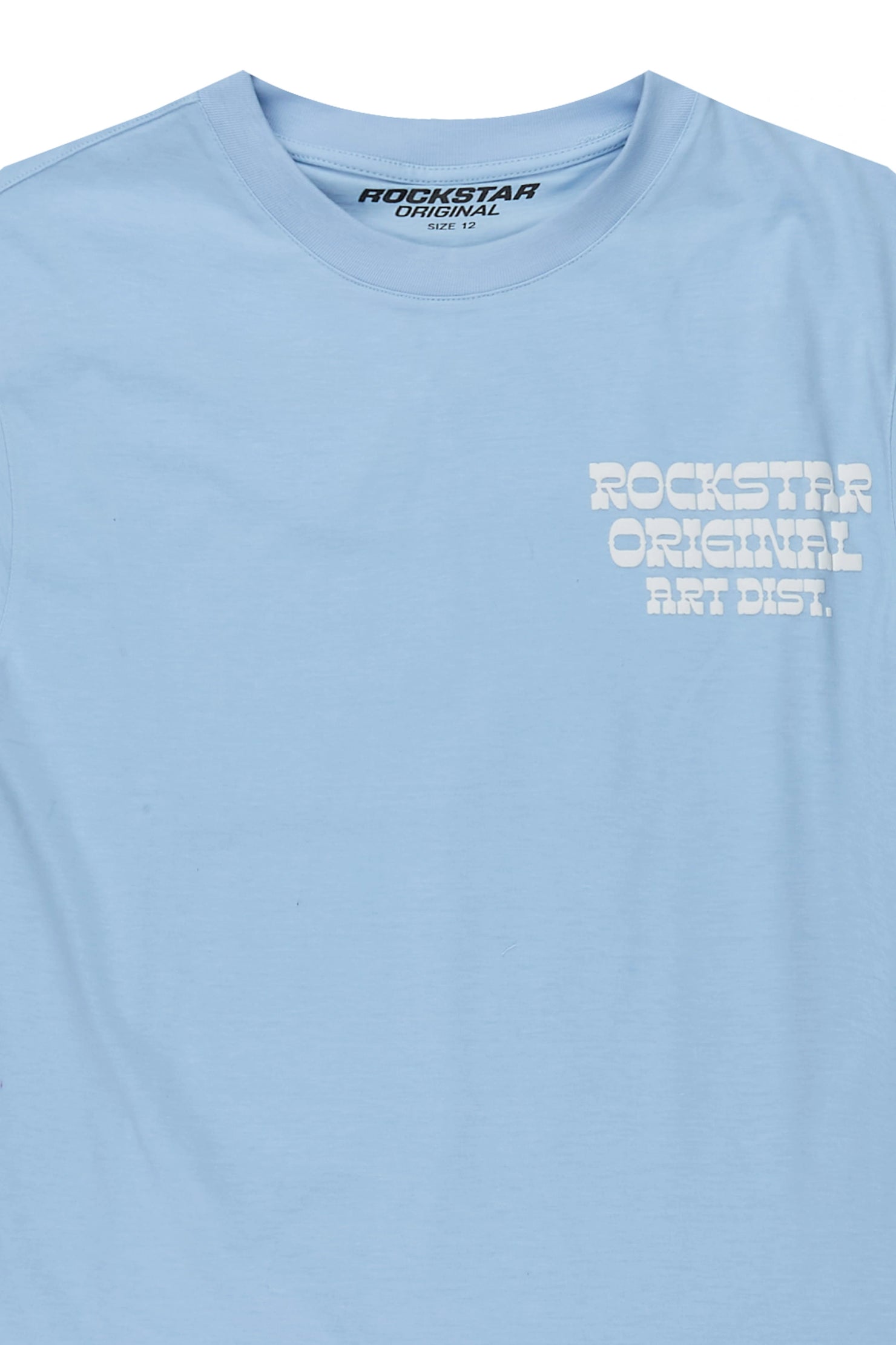 Boys Plot Baby Blue Puff Print Cut Sleeve Tee