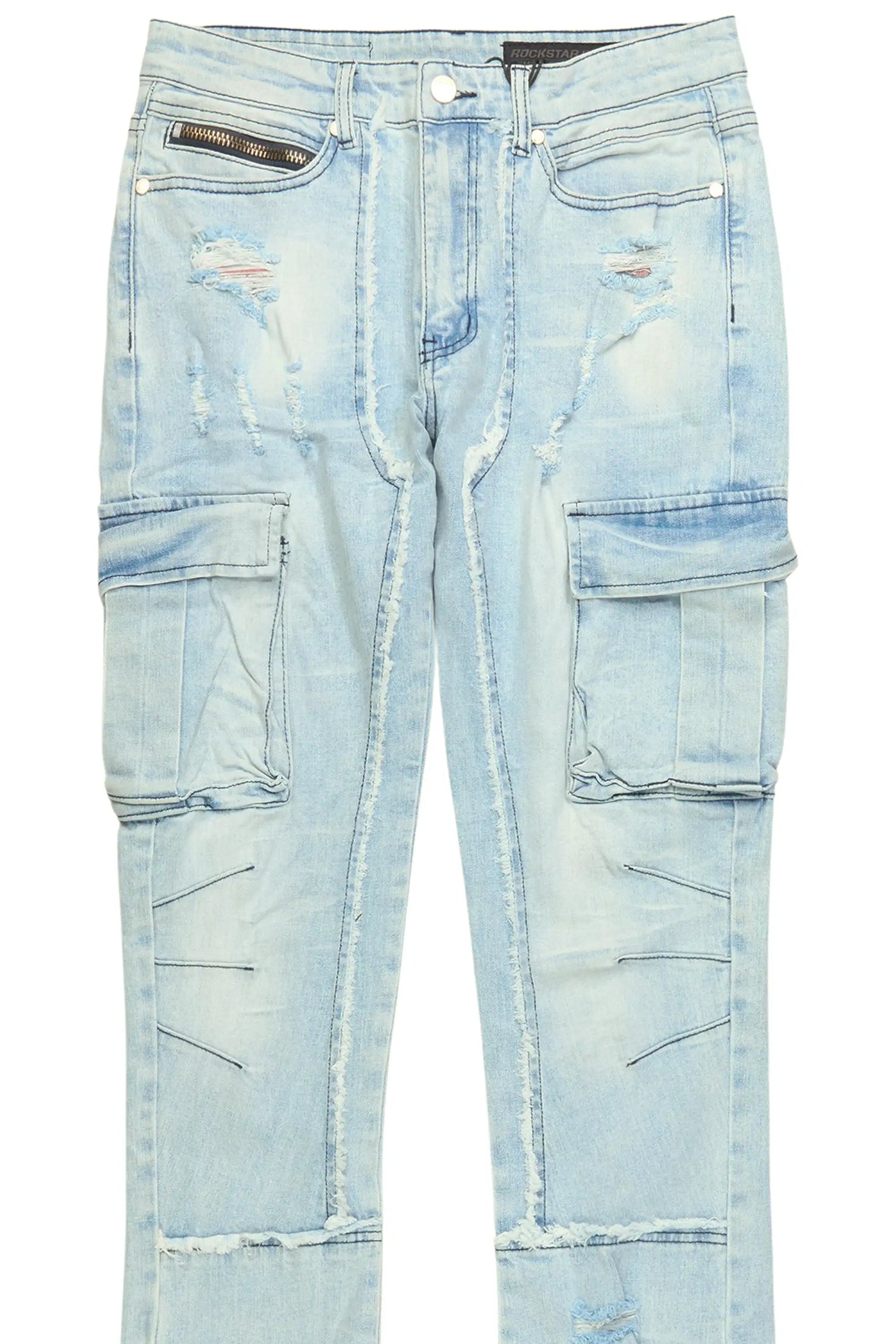 Aftermath Light Blue Stacked Flare Jean