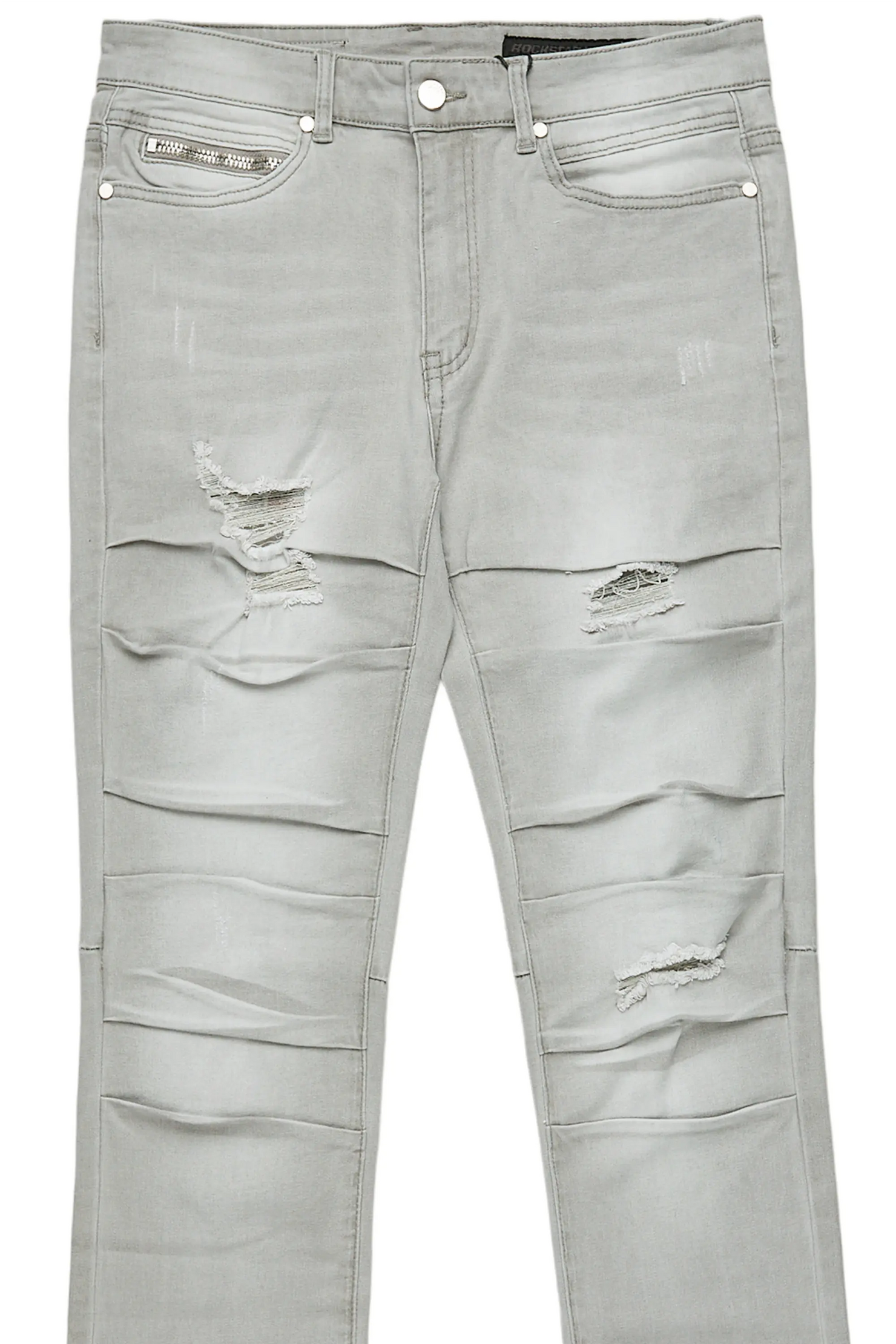 Karter Grey Stacked Flare Jean
