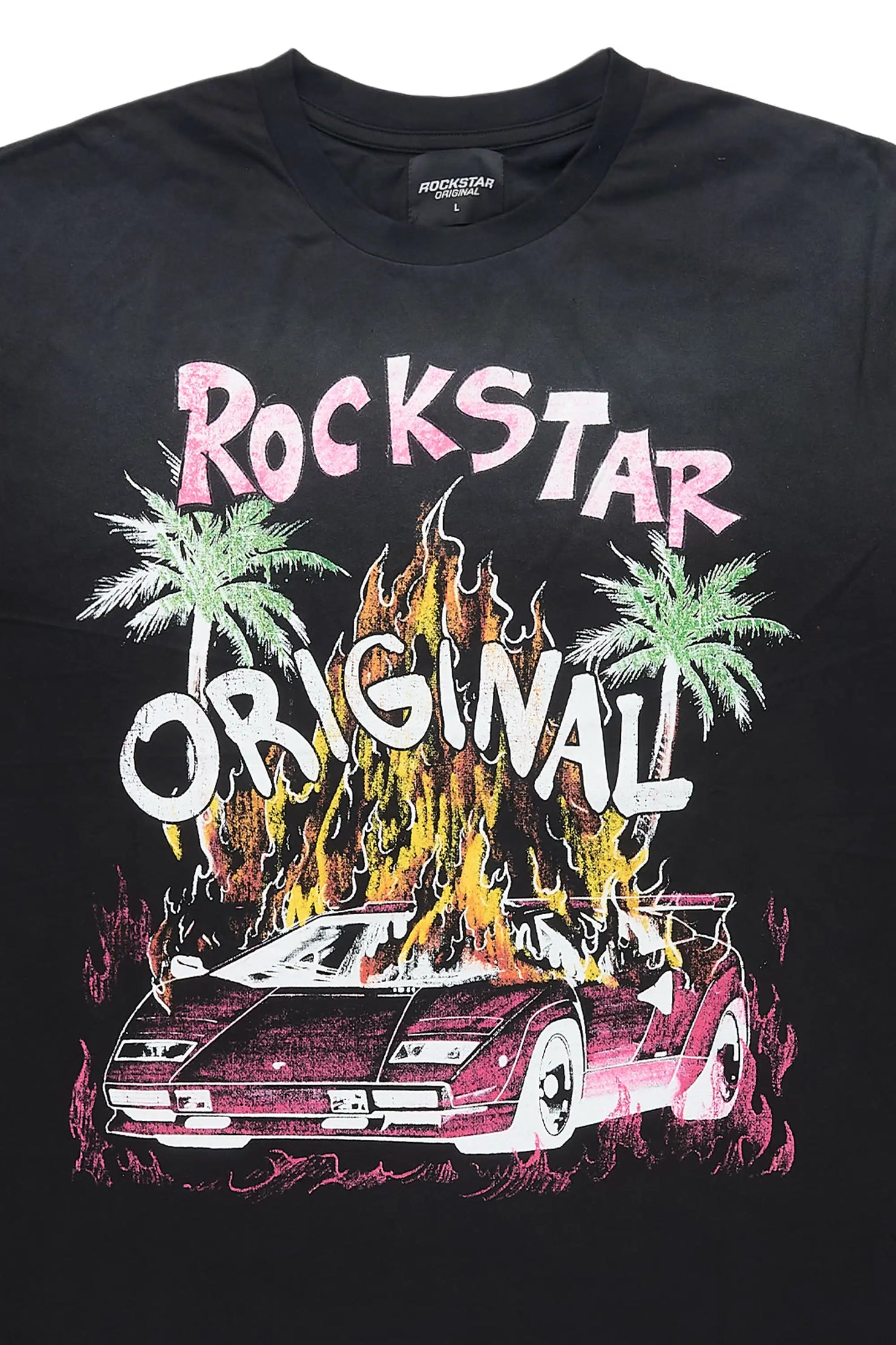 Axrian Black Oversized Graphic T-Shirt