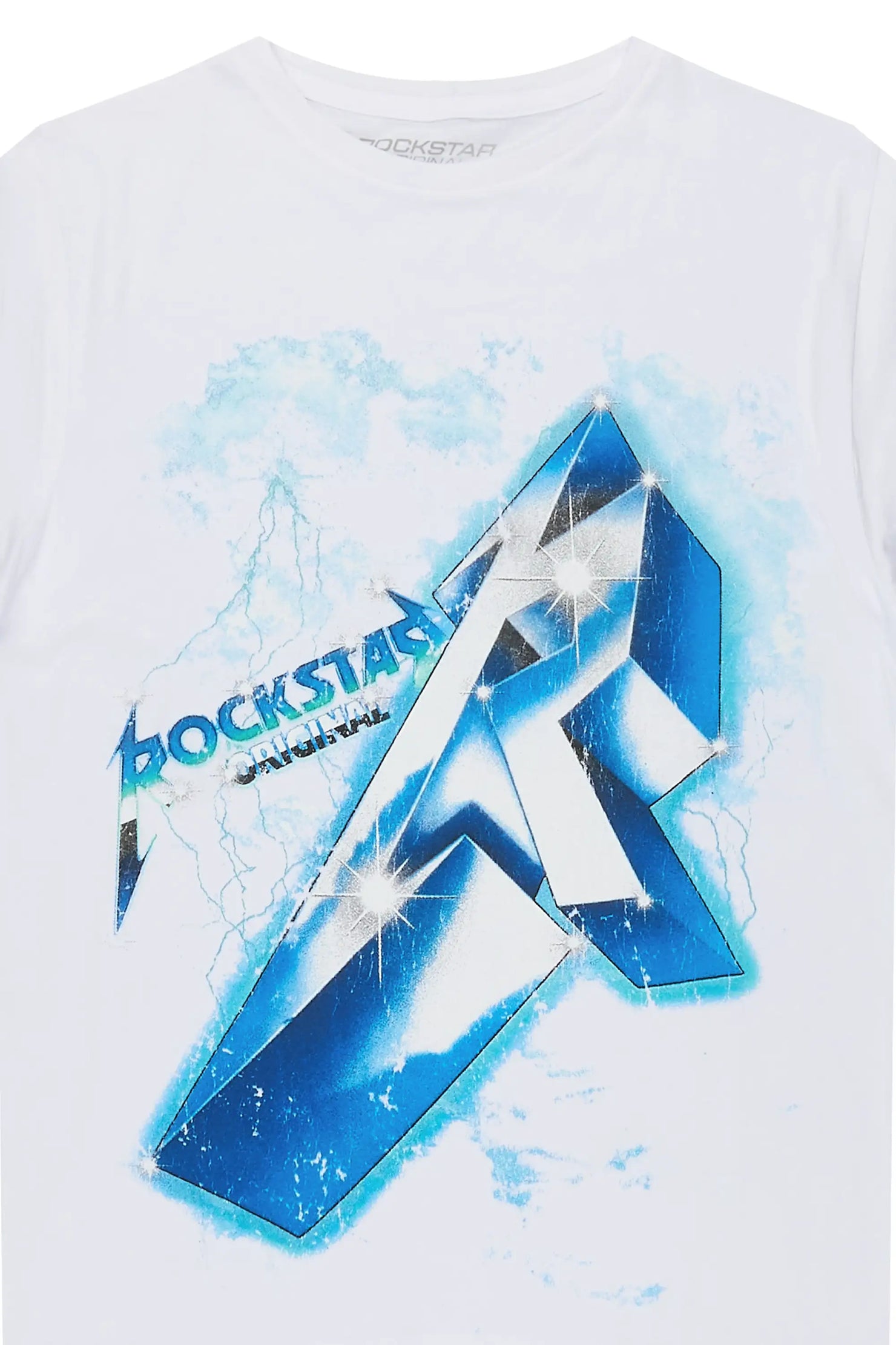 Boys Vaylo White/Royal Graphic T-Shirt