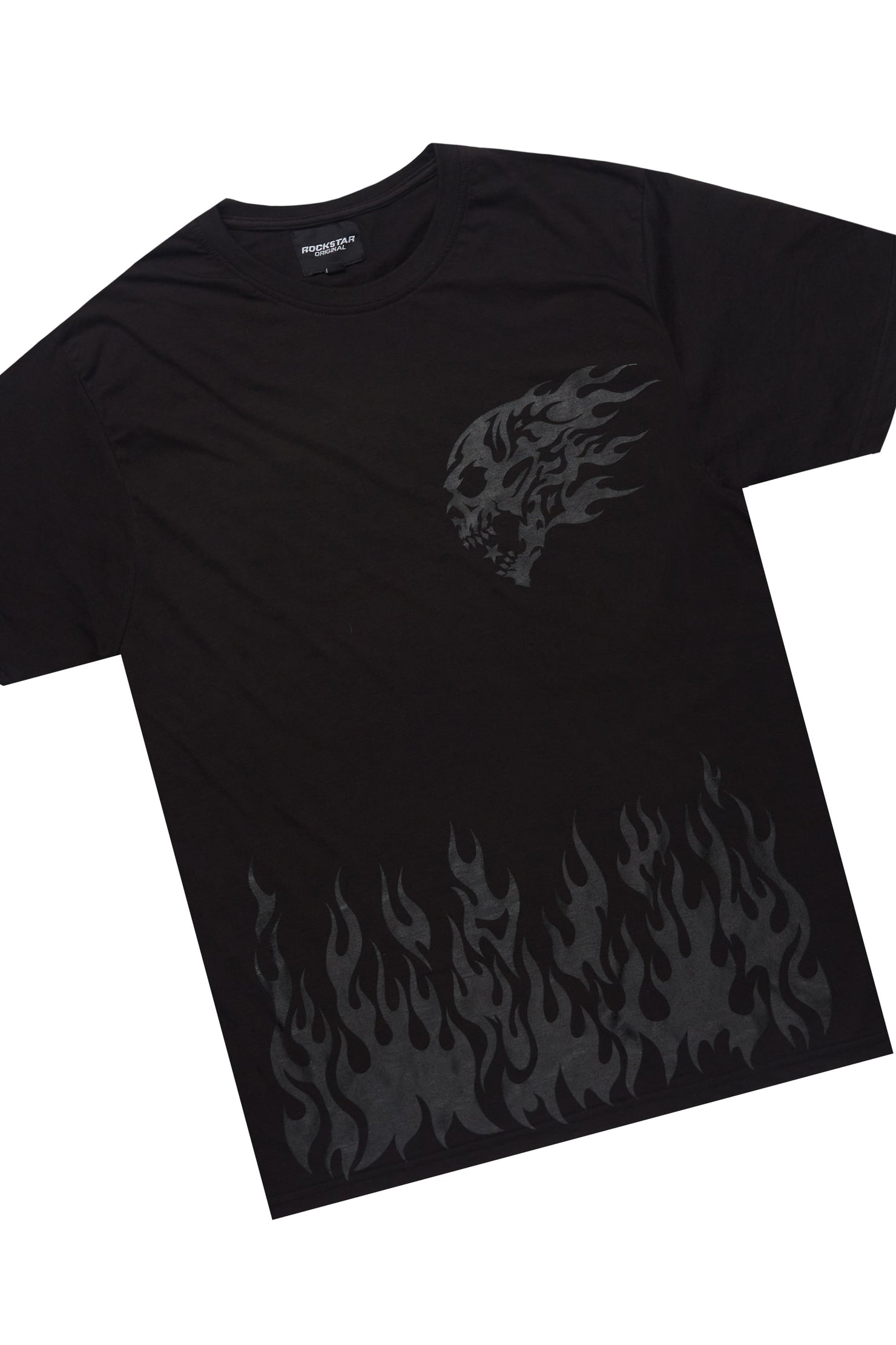 Bubble Black T-Shirt/Raw Edge Short Set