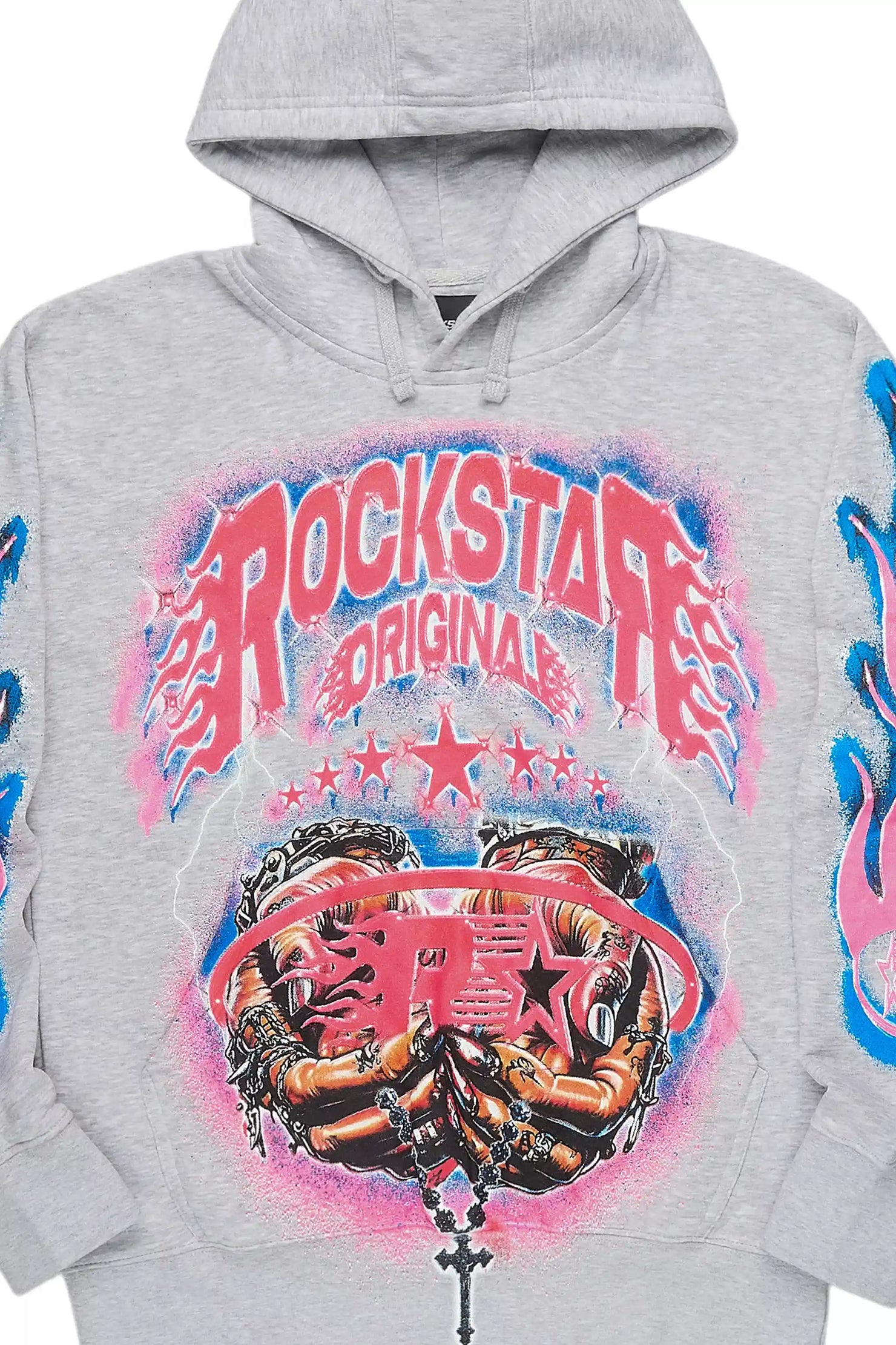 Zeniyah Heather Grey Graphic Hoodie