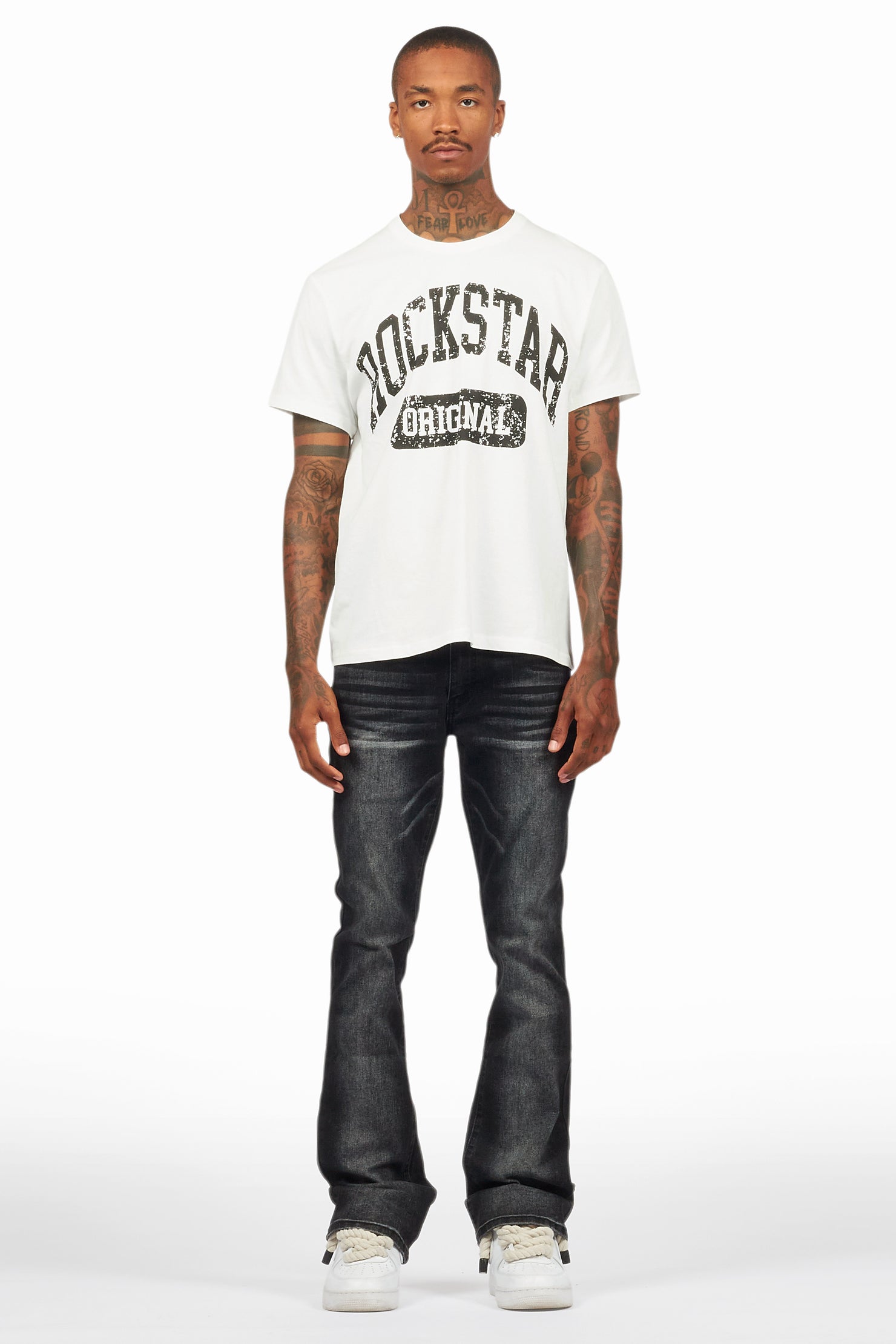 Drick Dark Grey Regular Fit Flare Jean