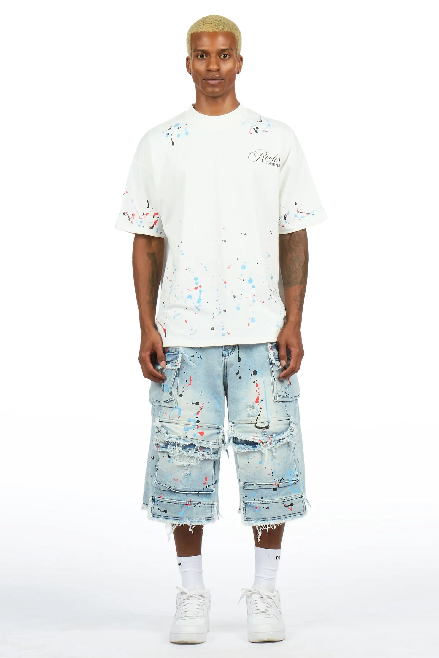 Bunt Blue Graphic T-Shirt Jort Set