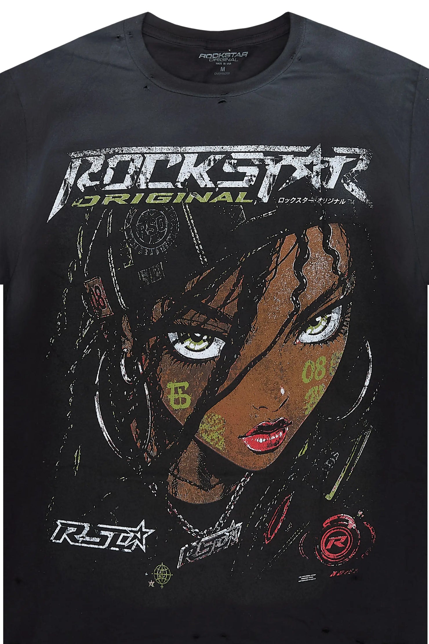 Zaiya Black Graphic T-Shirt