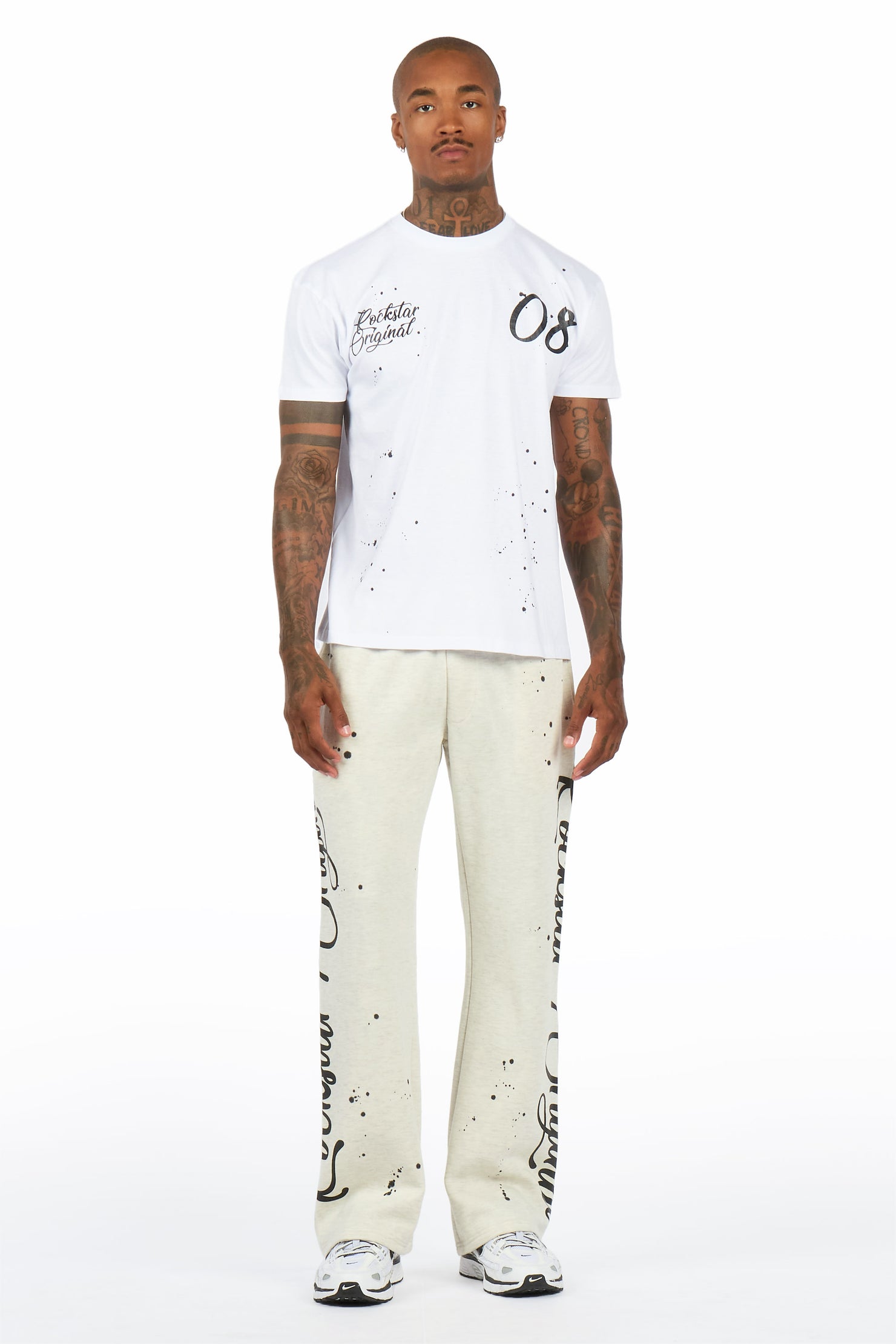 Hanif White/Light Oatmeal T-Shirt/Relaxed Track Set
