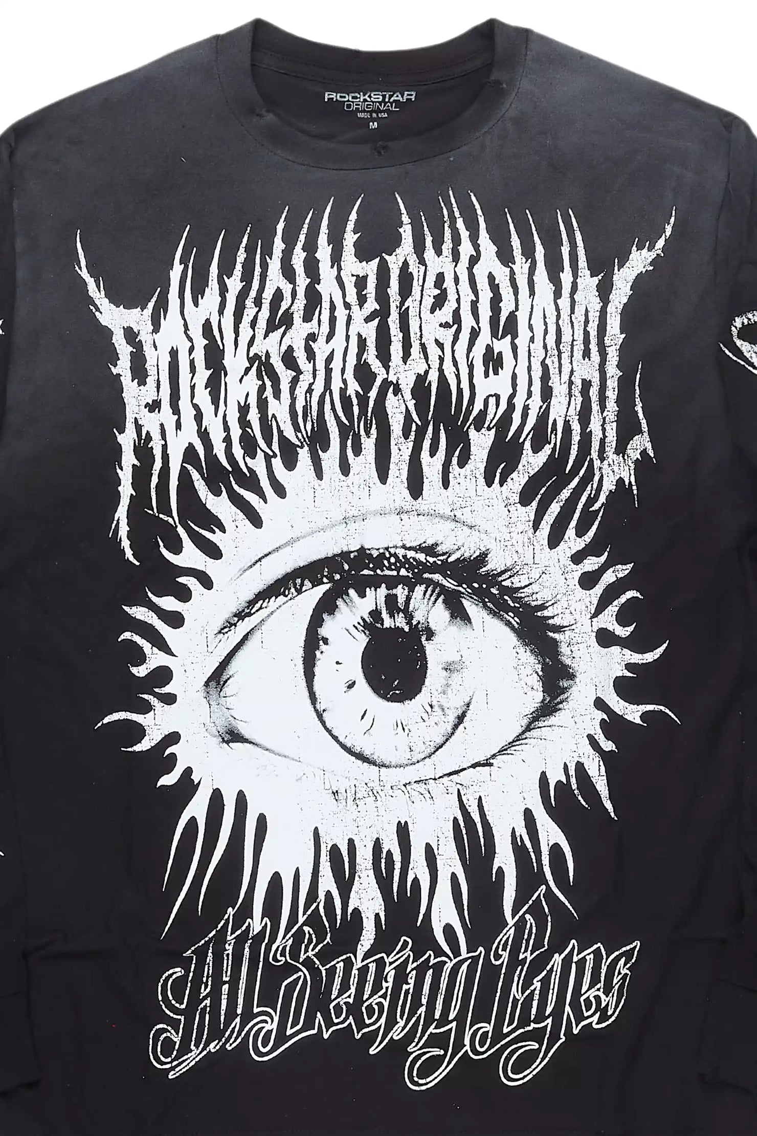 All Seeing Eyes Black Long Sleeve Graphic T-Shirt