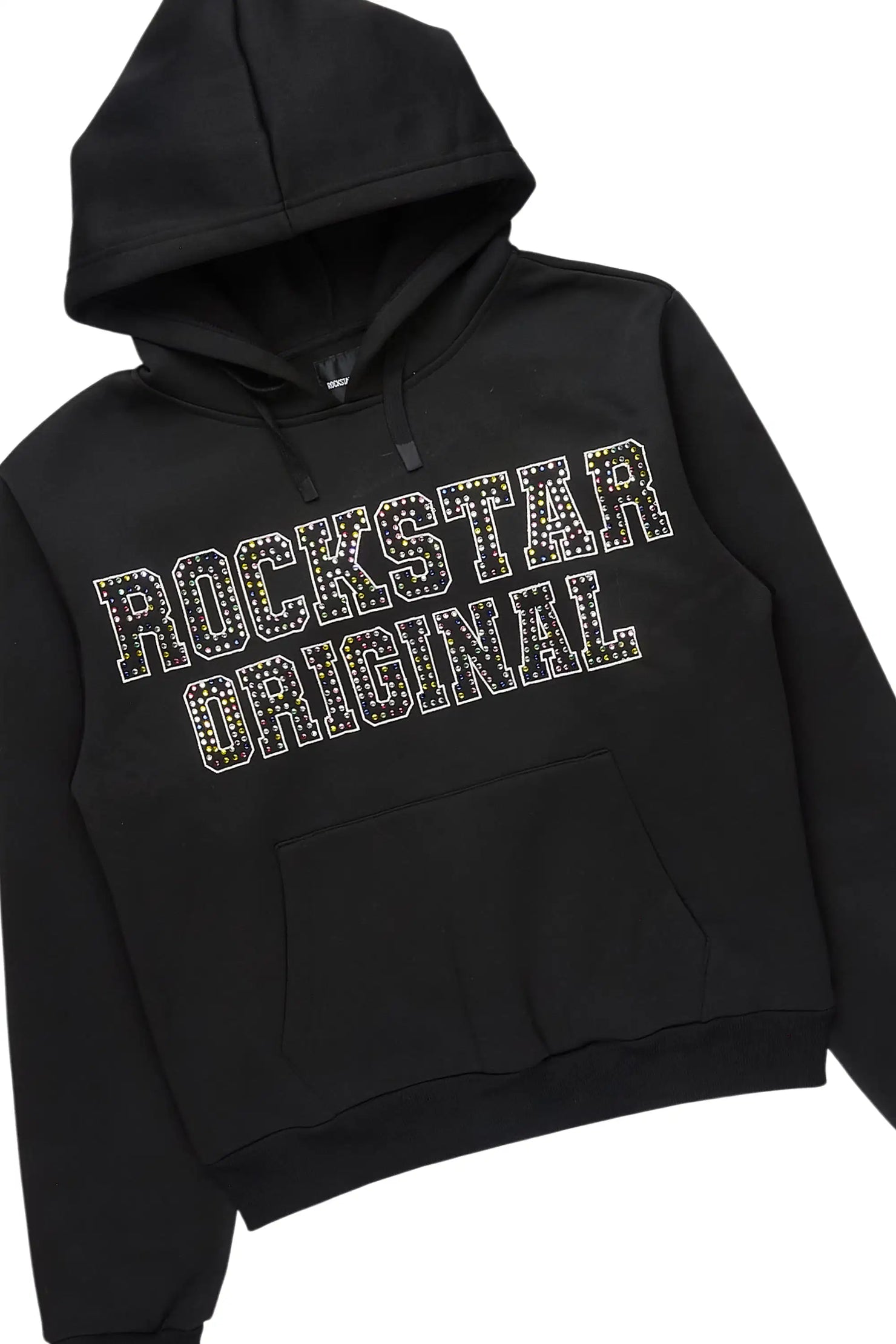 Quianna Black Rhinestone Stacked Track Set