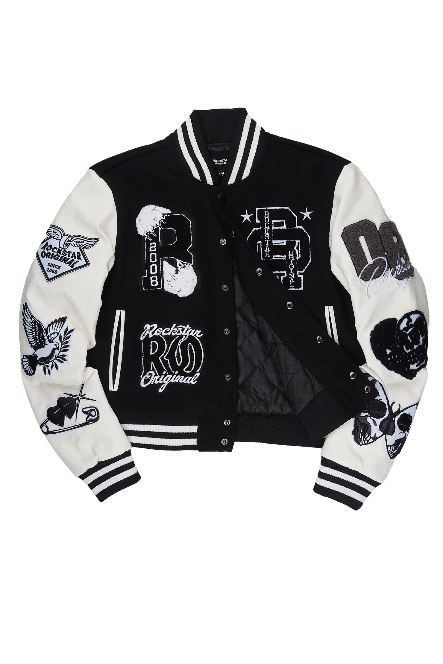 Novella Black/White Oversized Varsity Jacket