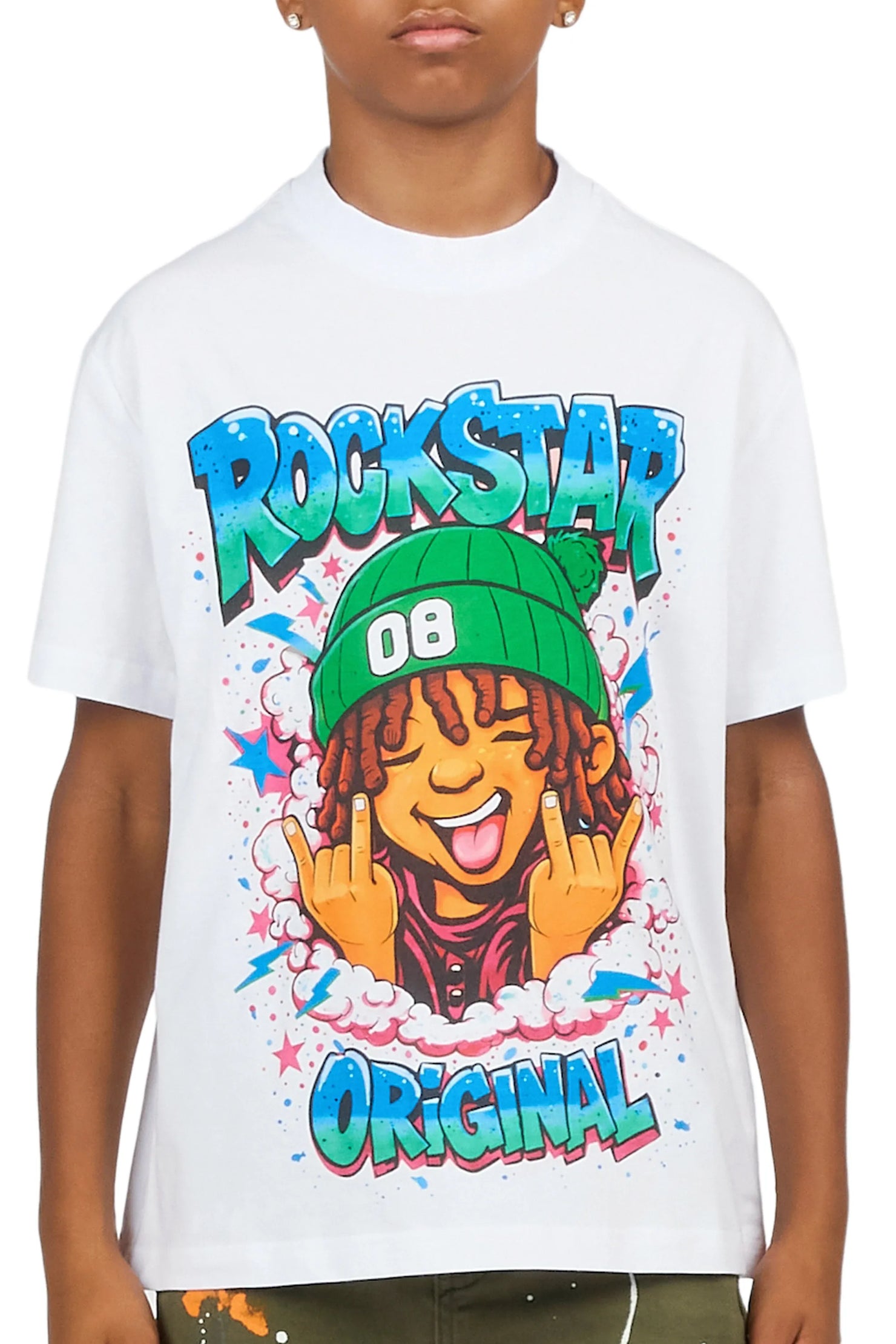 Boys Ace White Graphic T-Shirt