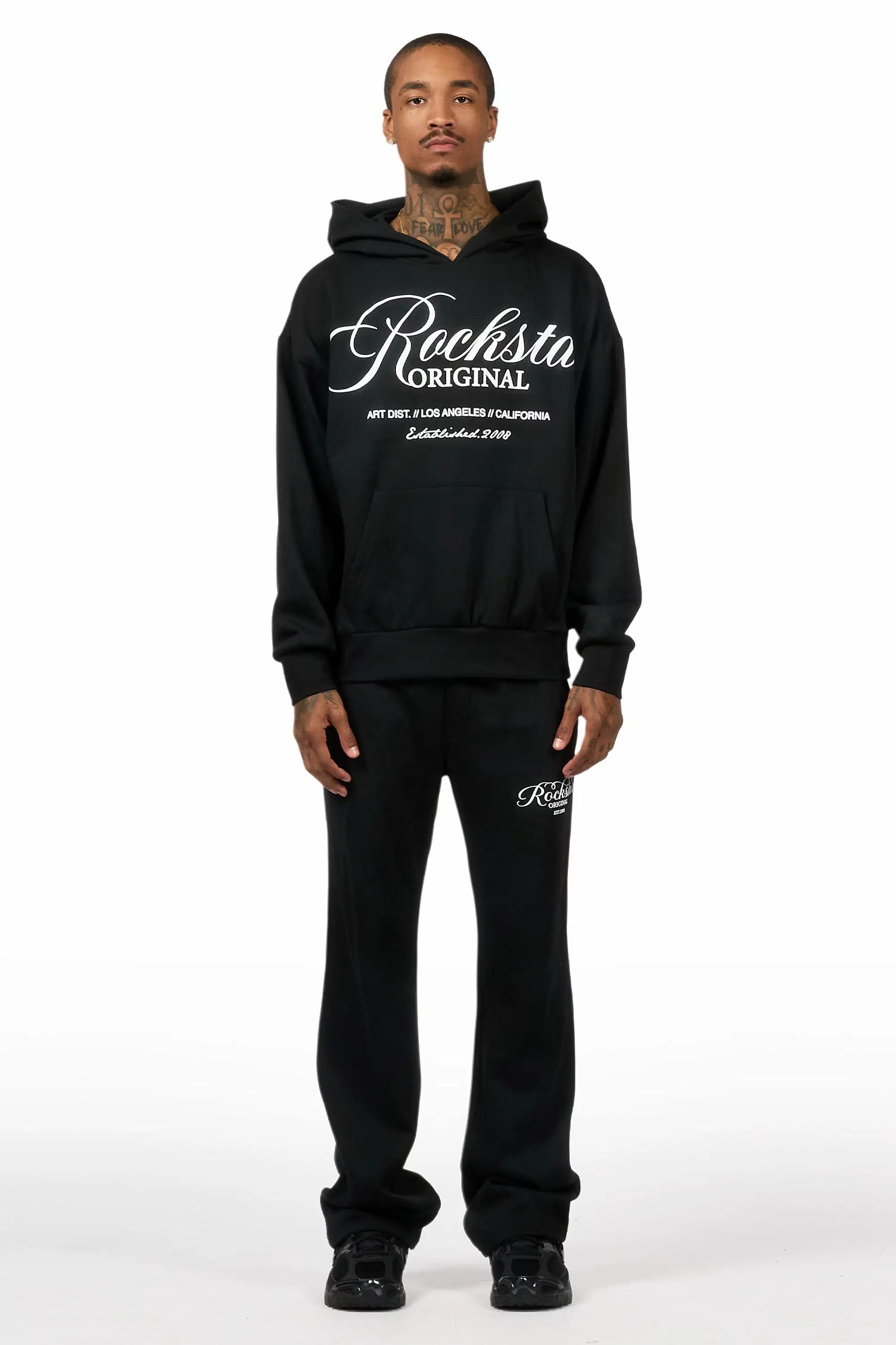 Cero Black Hoodie Relaxed Track Set
