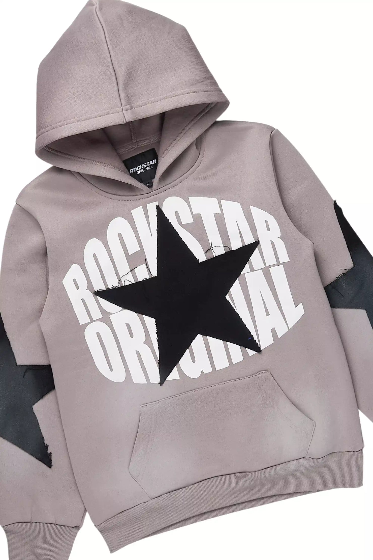 Boys States 2.0 Heather Grey/Black Stacked Hoodie Track Set