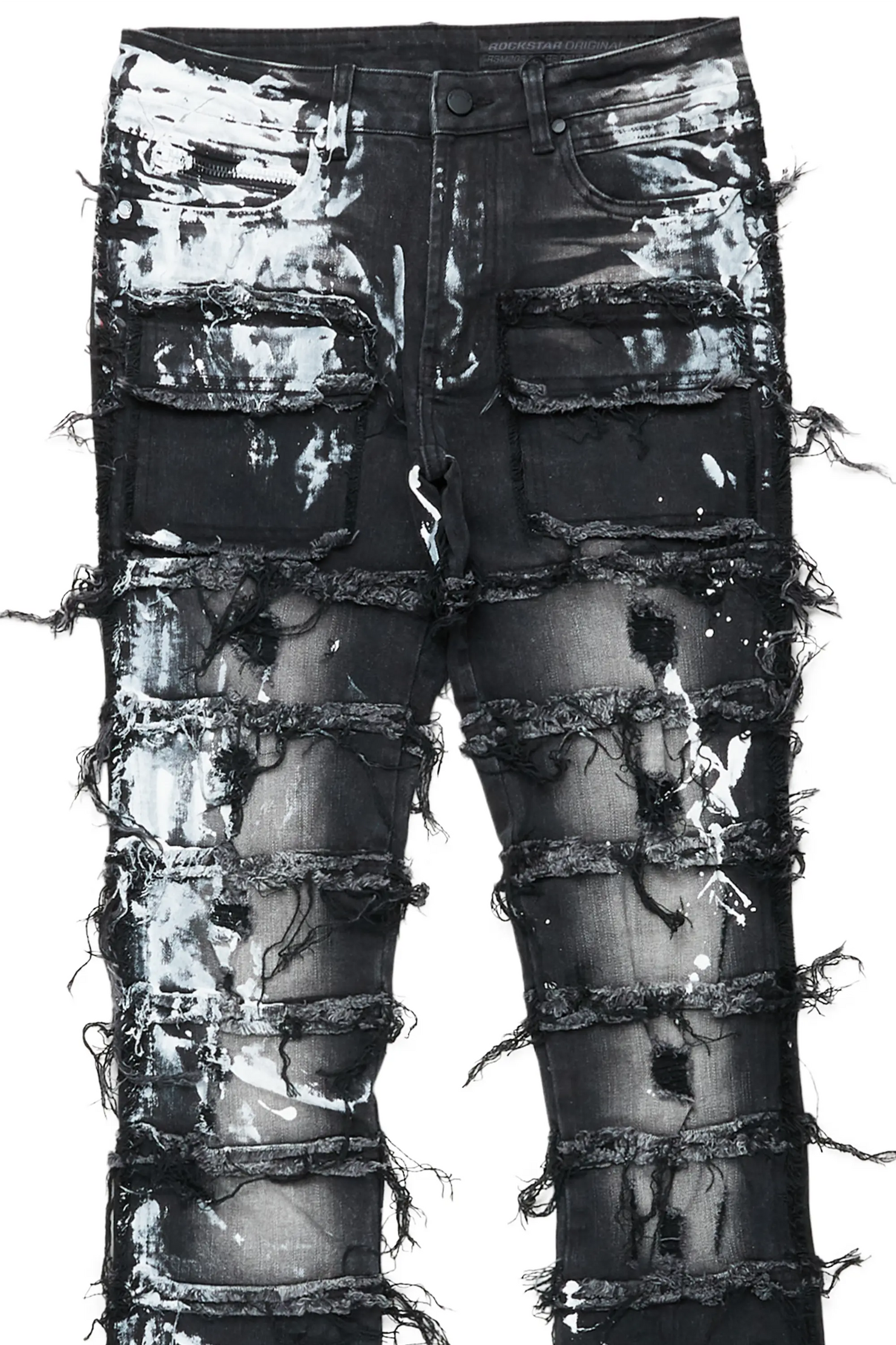 Wasi Black Painter Stacked Flare Jean