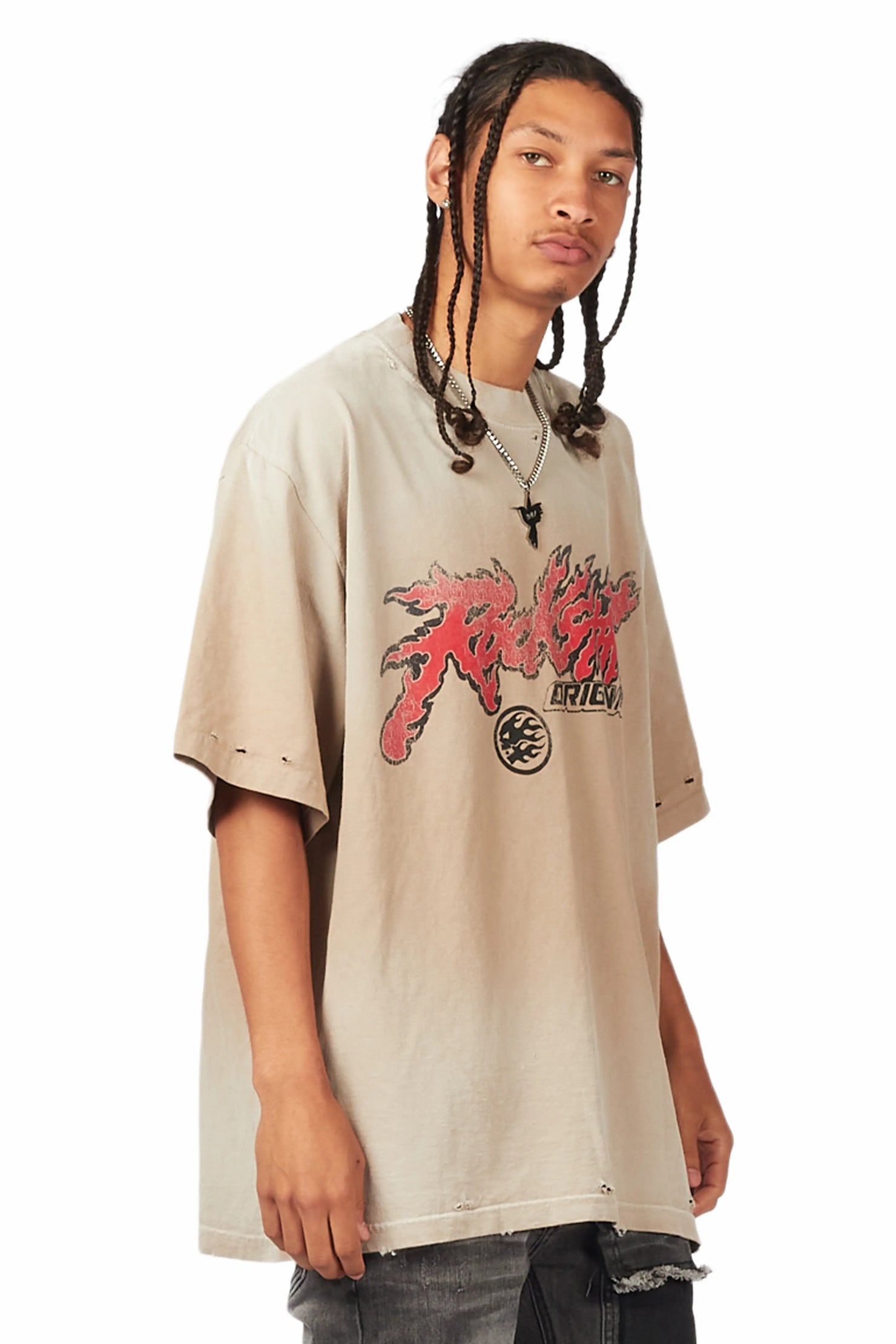 Yash Oatmeal Oversized T-Shirt