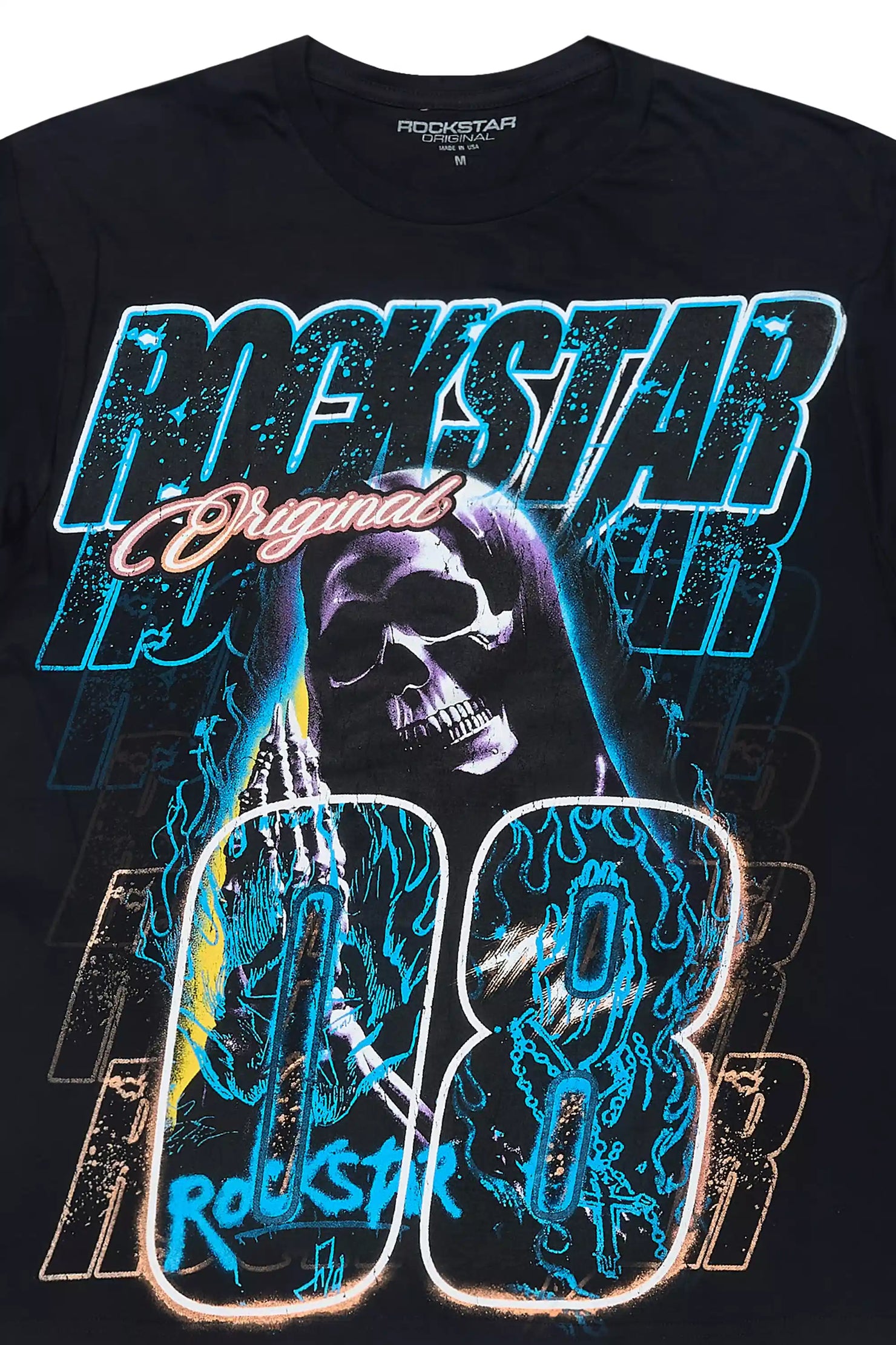 Latachie Black/Blue Graphic Short Sleeve Tee