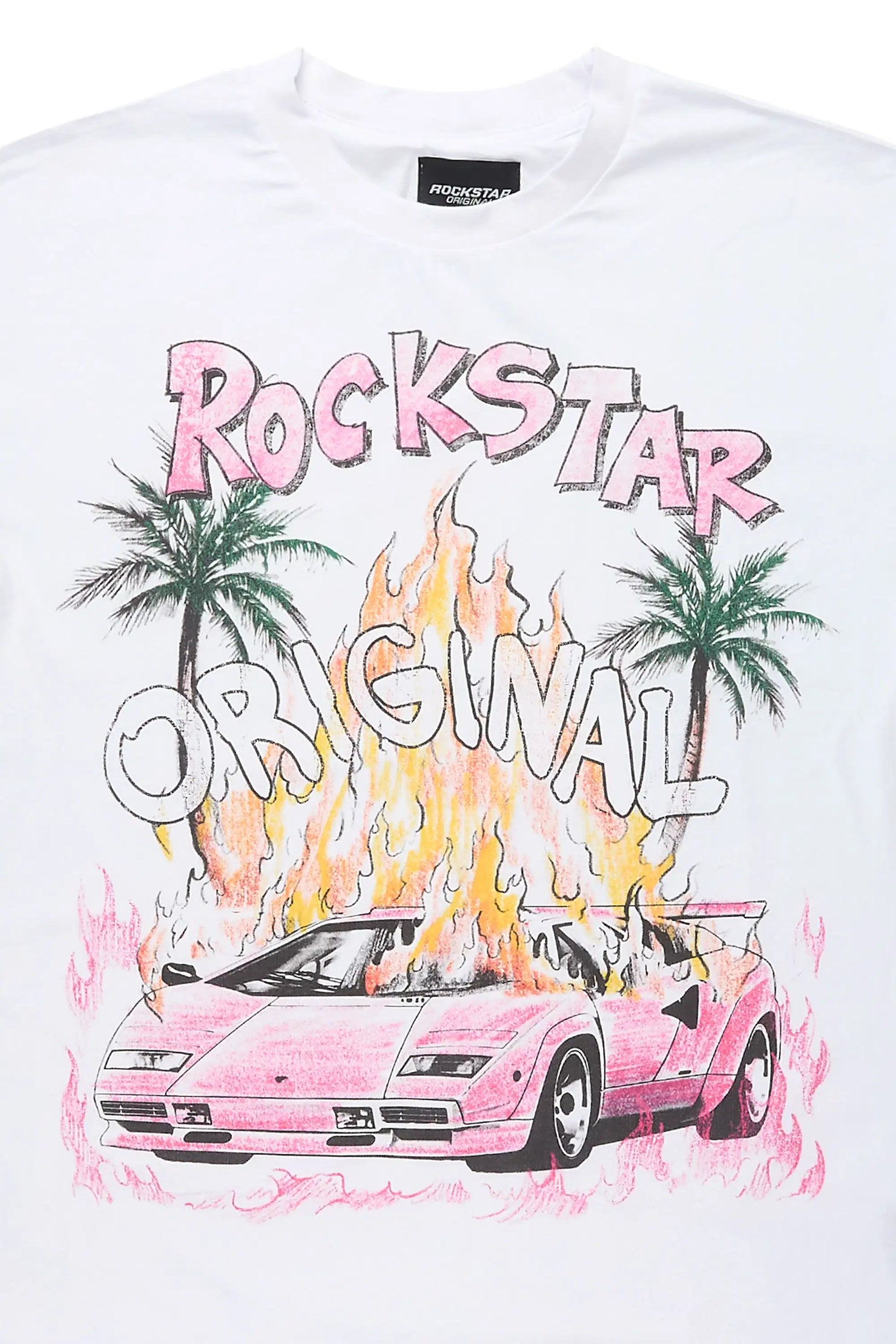 Axrian White Oversized Graphic T-Shirt