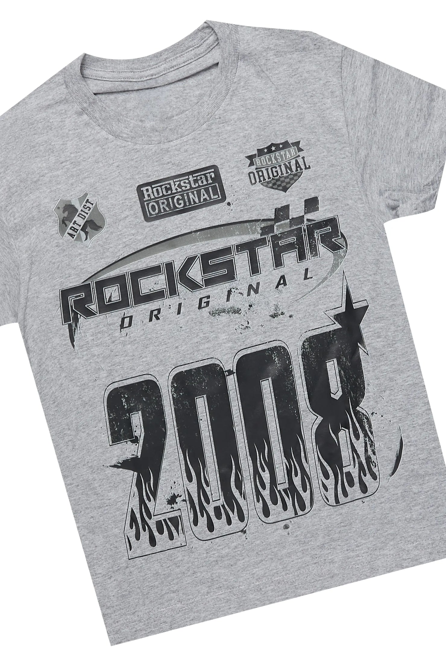 Boys Amos Grey T-Shirt/Stacked Flare Jean Set