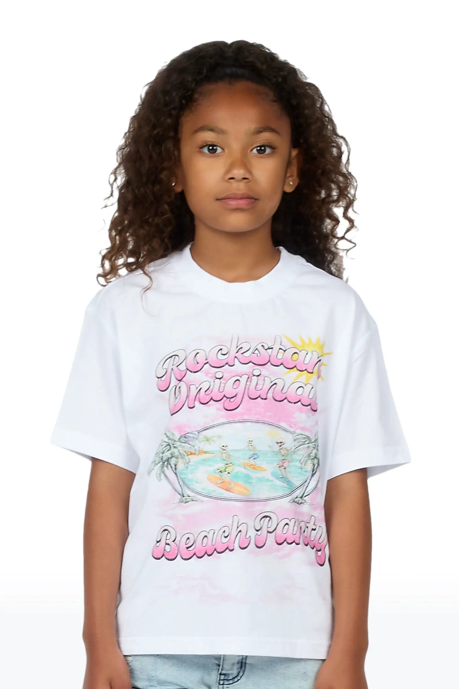 Girls Kanni White Graphic T-Shirt