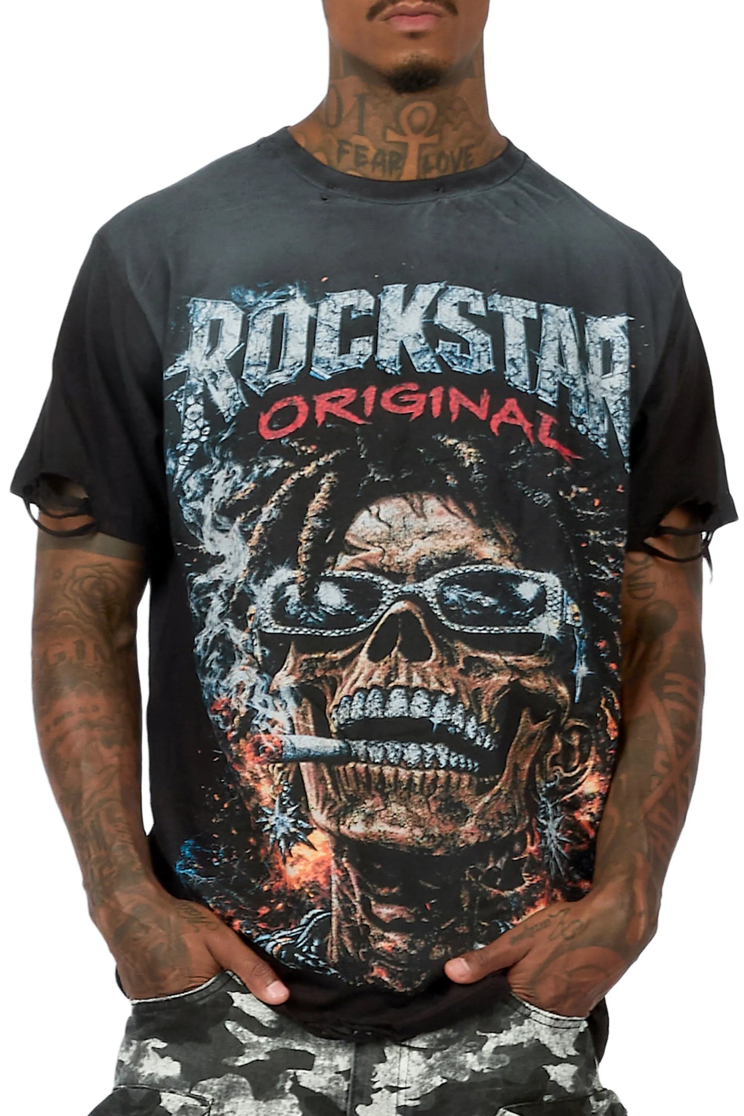 Baber Black Oversized Graphic T-Shirt