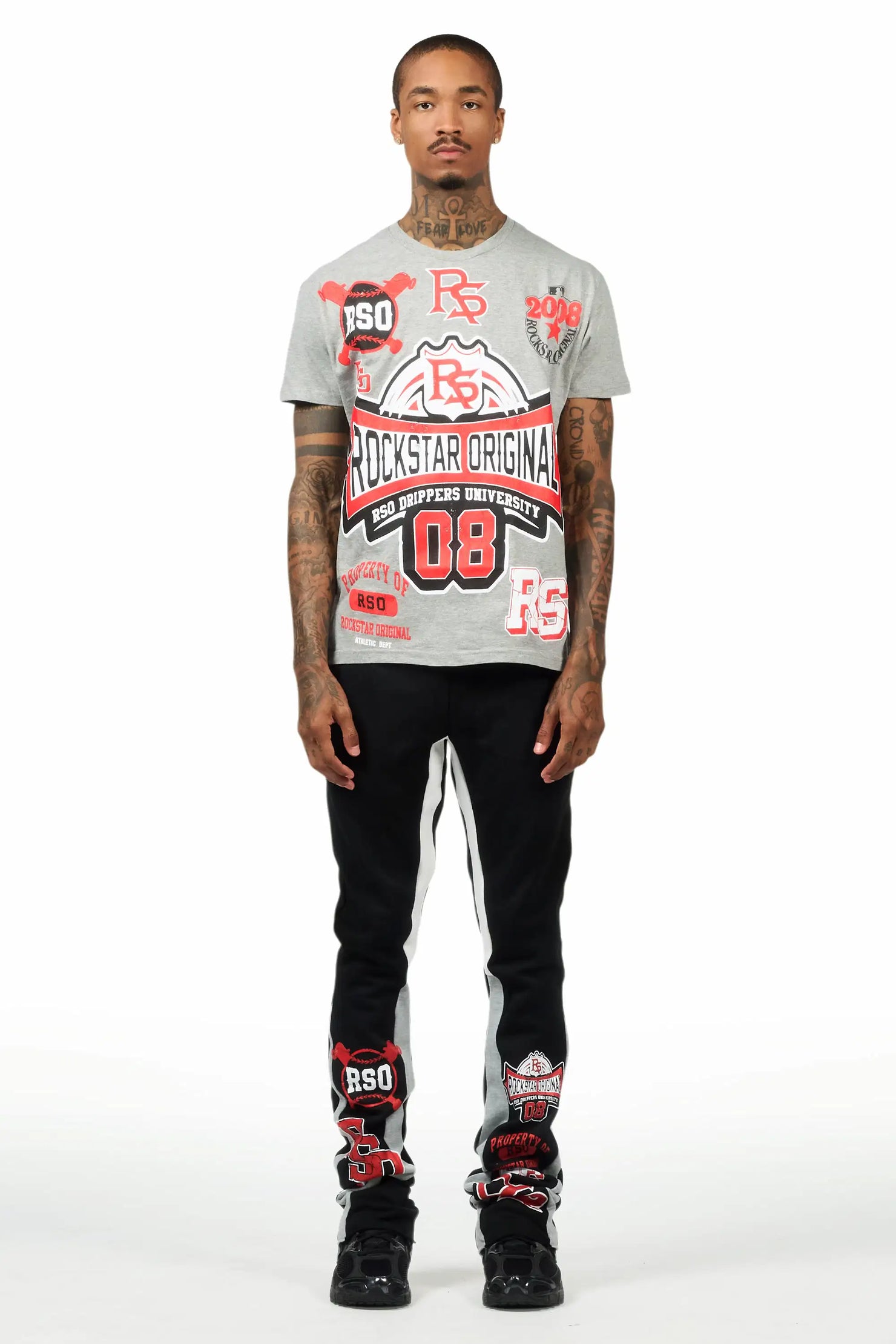 Mavrix Heather Grey T-Shirt/Relaxed Track Set