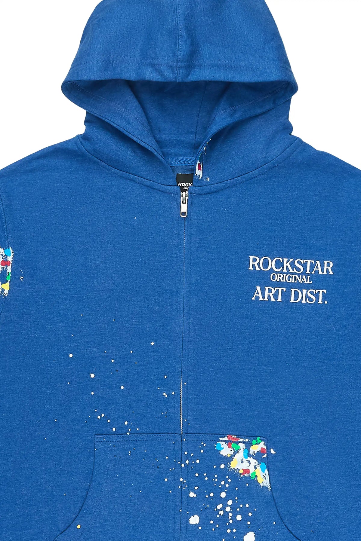 Boys Art Dist Royal Blue Graphic Zip Up Hoodie