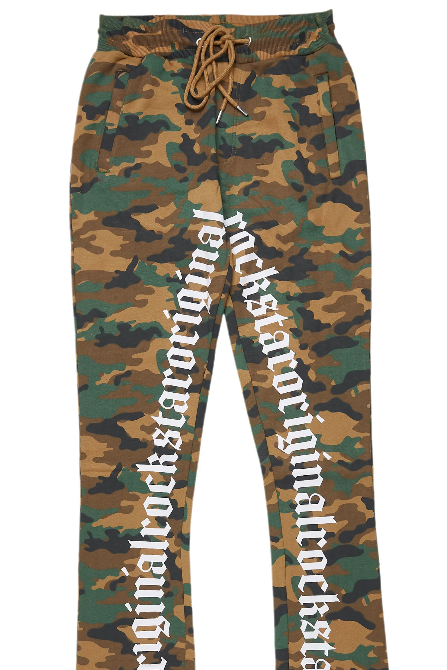 Callie Faded Camo Super Stacked Flare Pants