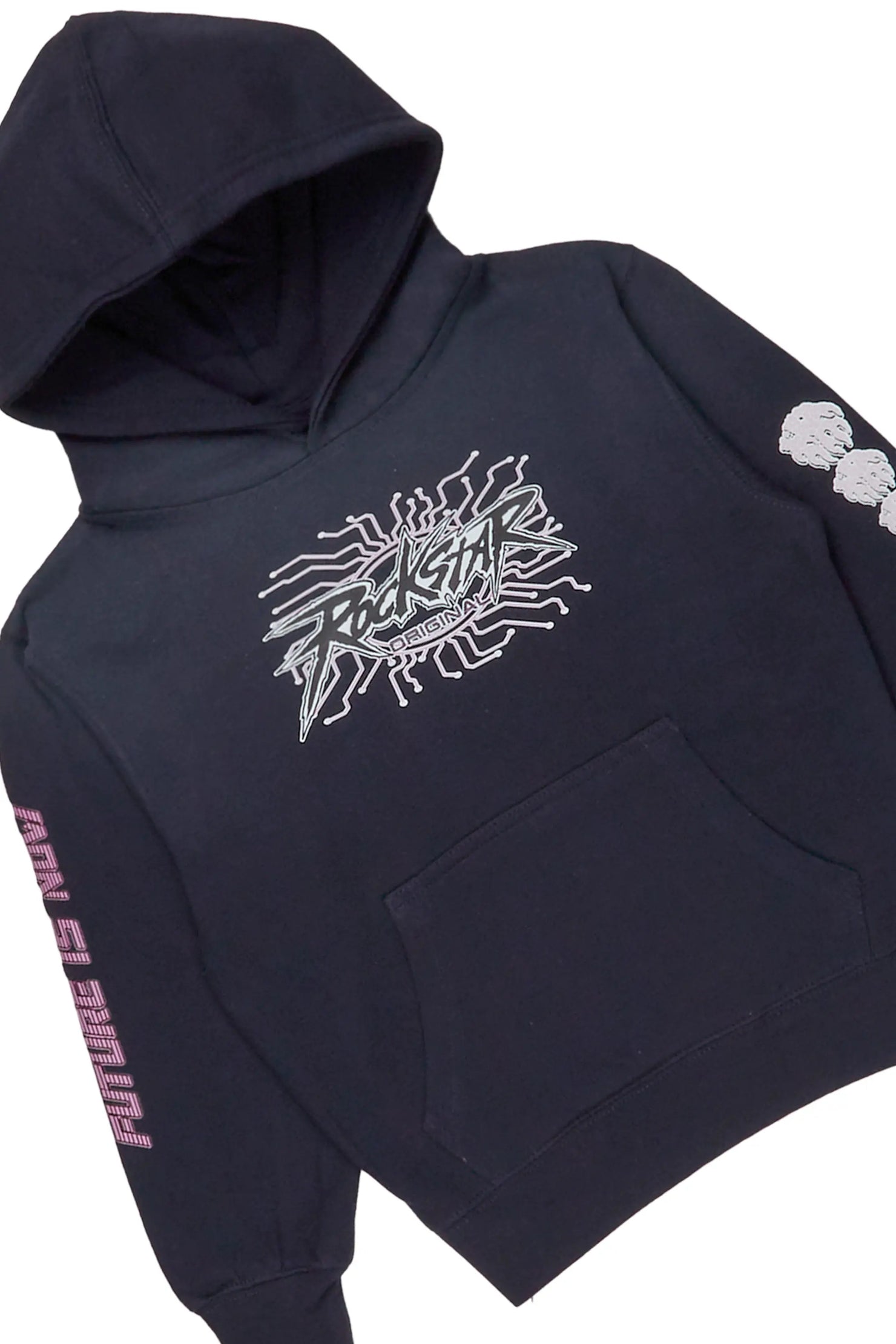 Boys Race Navy Hoodie Track Pant Set