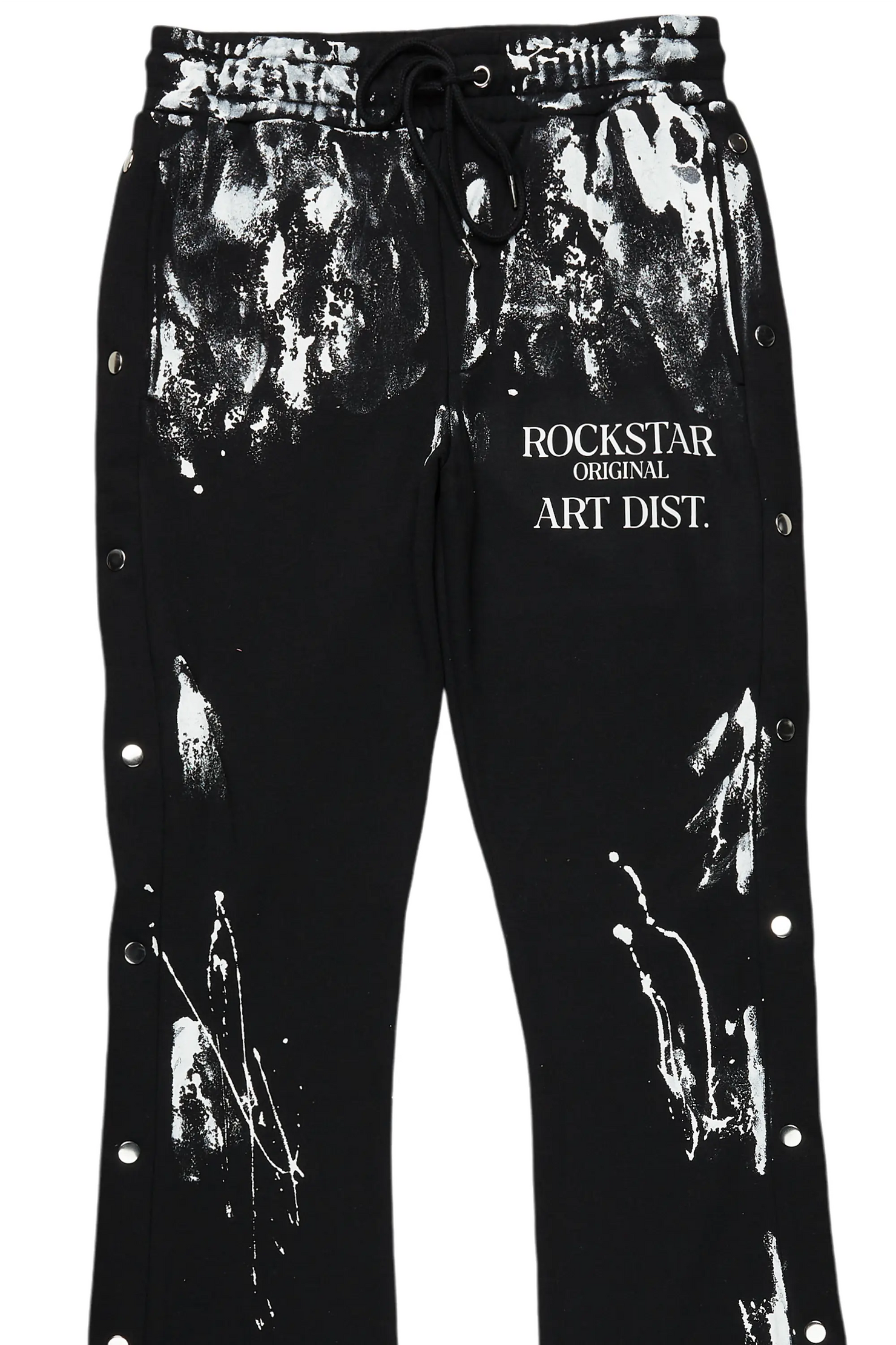 Filip Black Baggy Snap Button Pant